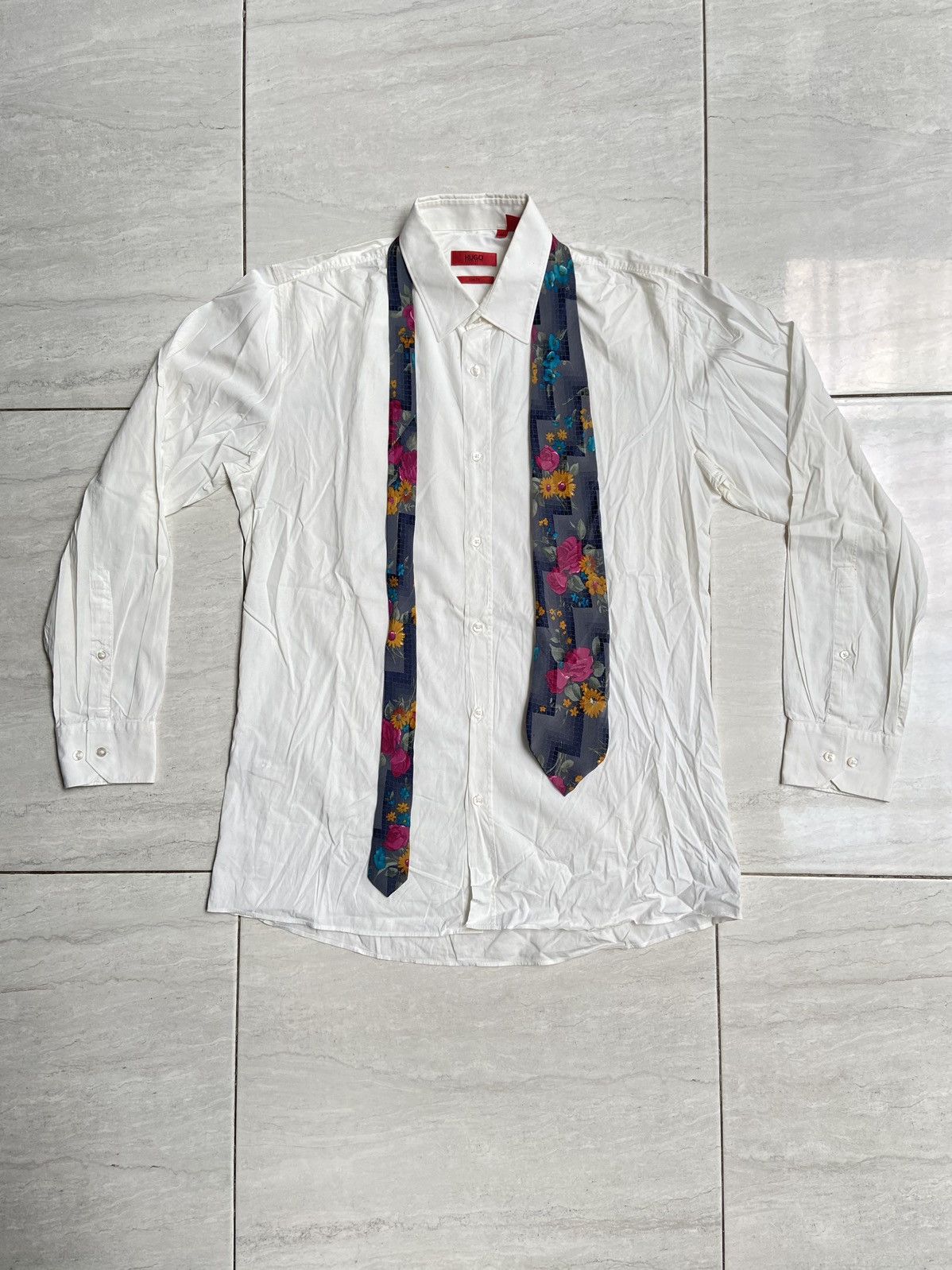 Designer × Hugo Boss × Japanese Brand HUGO BOSS White Shirt Tie Size US M / EU 48-50 / 2 - 1 Thumbnail