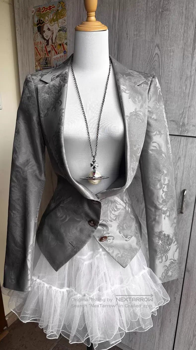 Vivienne Westwood Vivienne Westwood Silver Jacquard Blazer Size M / US 6-8 / IT 42-44 - 3 Thumbnail