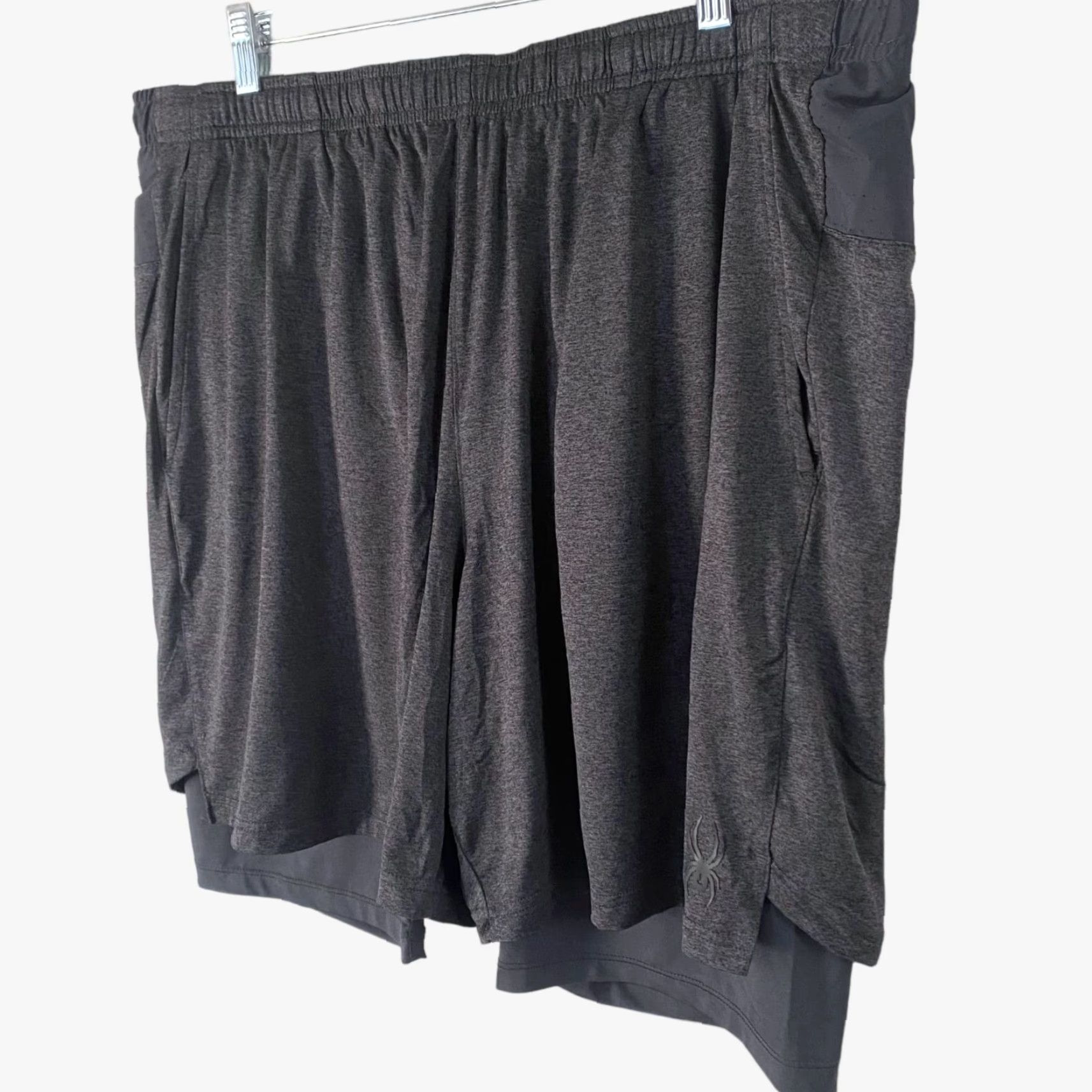 Spyder Spyder Active Performance ProWeb Lined Shorts Gray Mens XXL Athletic Stretch Gym Size US 39 - 3 Thumbnail