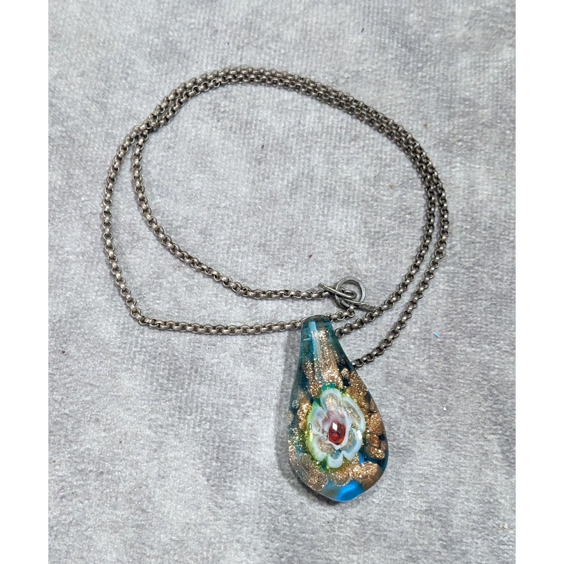 Other Floral Cottagecore Handblown Glass Pendant Necklace Size ONE SIZE - 8 Thumbnail