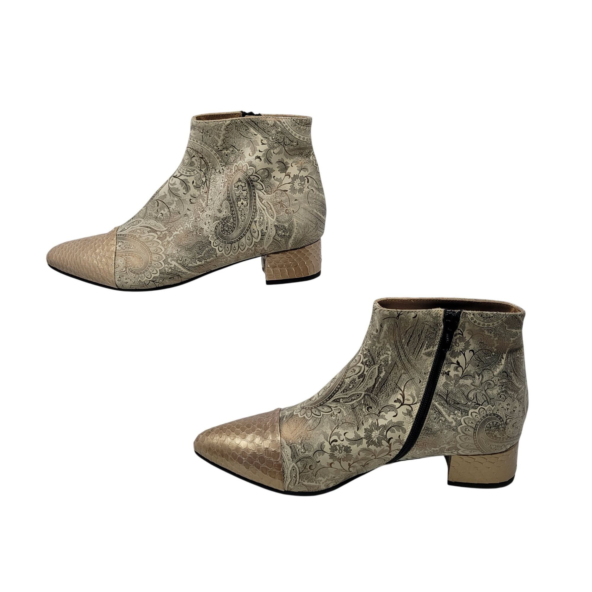 Other J David Moresco Leather Italian Ankle Booties Sz 39 Metallic Size US 9 / IT 39 - 6 Thumbnail