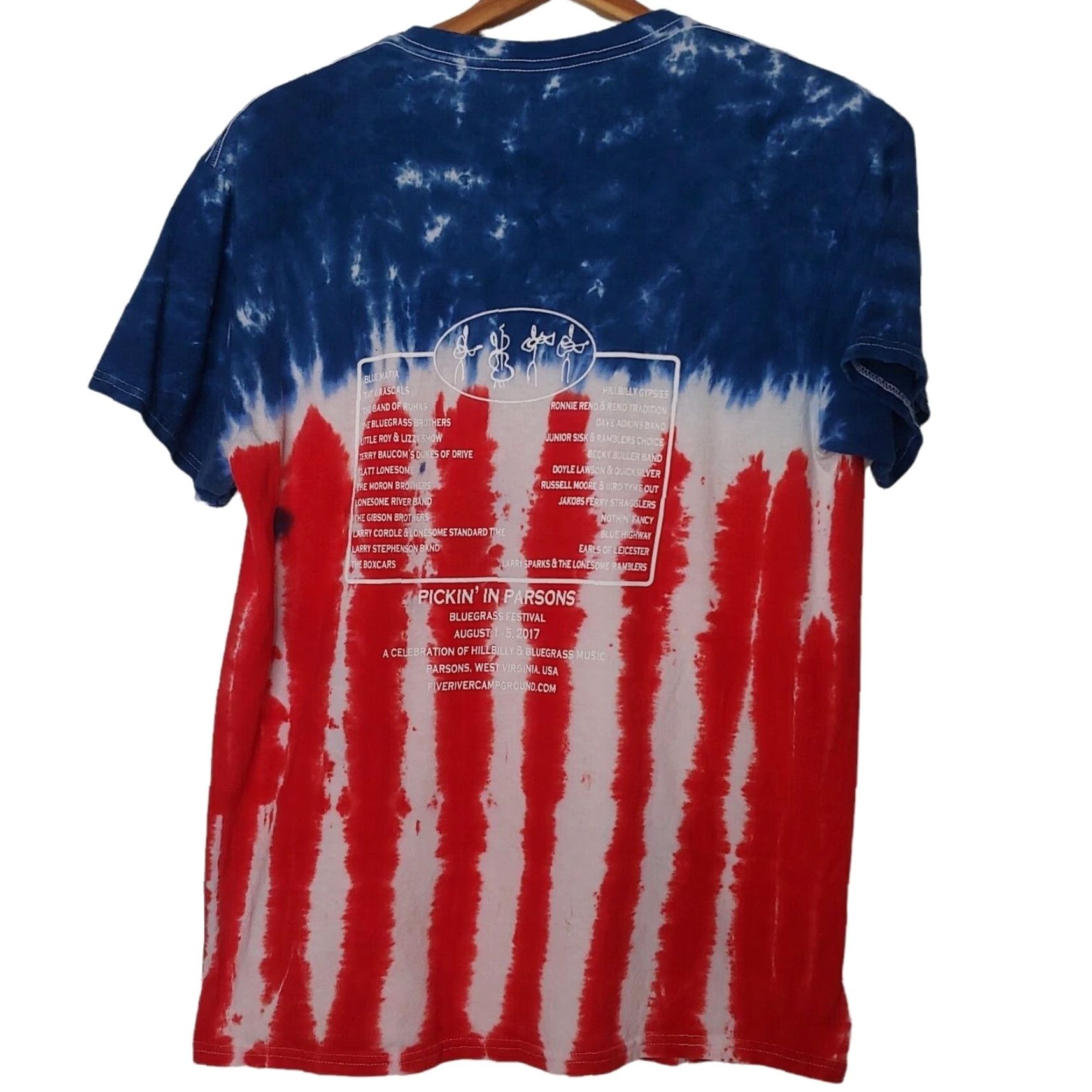 Delta VINTAGE Delta T-Shirt Mens Medium Pickin In Parsons Bluegrass Festival Red White Blue USA Music Fest Shirt Size US M / EU 48-50 / 2 - 3 Thumbnail