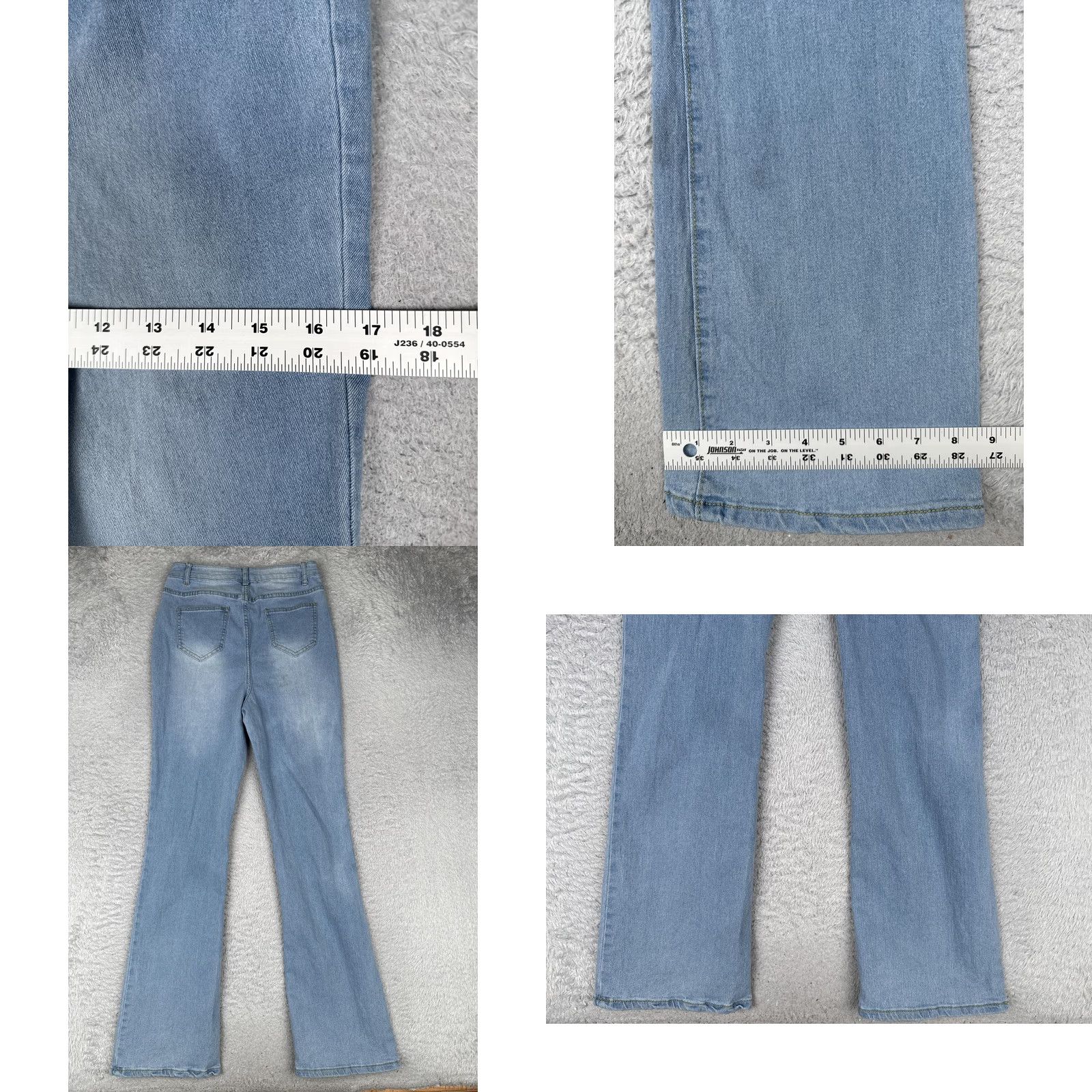 Boohoo Boohoo Jeans Women Flare High Rise Regular 8 Light Blue Denim 26x31 Regular Fit 5-Pocket Zipper Button 31 Inseam Size 30" / US 8 / IT 44 - 9 Thumbnail