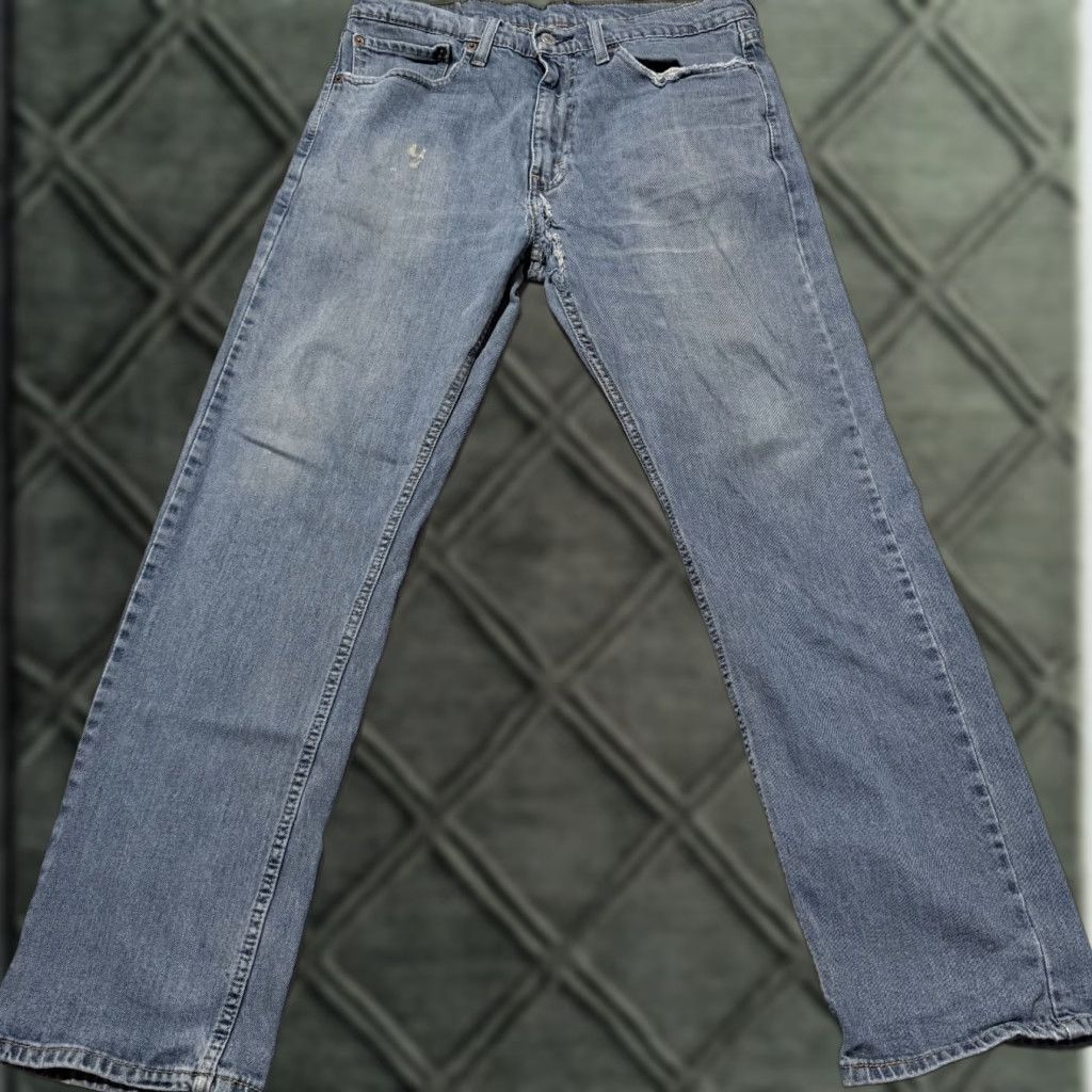 Levi's Levi's 505 Jeans Men Blue Denim Mid Rise Pockets Straight Leg Jeans 34x30 Size US 34 / EU 50 - 1 Thumbnail