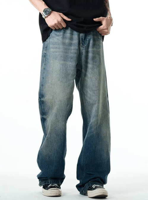 Japanese Brand × Jean Blue washed distressed American high street jeans for men Size US 33 - 4 Thumbnail