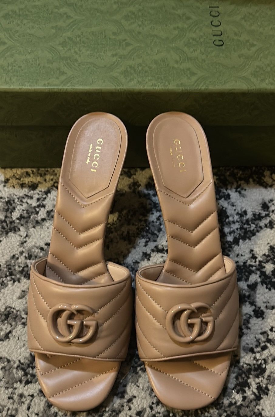 Gucci Gucci Double G Mid Heel Slide Sandal Camelia Size US 10.5 / IT 40.5 - 5 Thumbnail