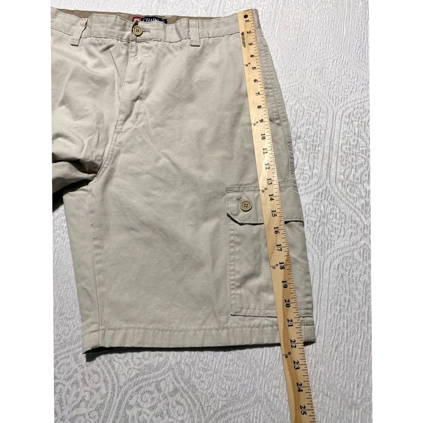 Chaps Chaps Cargo Shorts Mens 36 Tan Cotton Twill 9.5 Inseam Regular Cargo Pocket Placeholder? Size US 36 / EU 52 - 6 Thumbnail