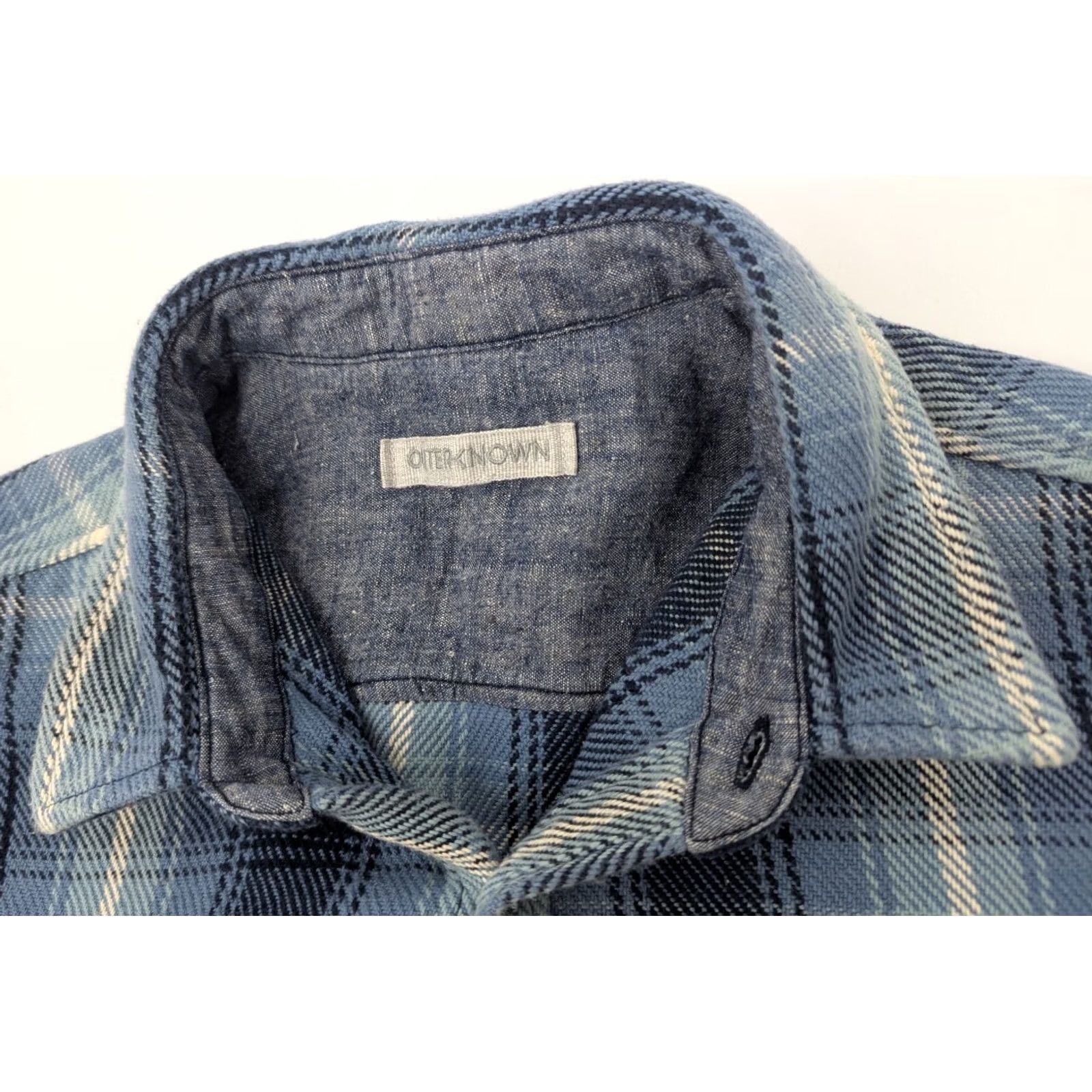 Outerknown Outerknown Blanket Shirt Flannel Puget Plaid Organic Cotton Sz Large Shacket Blue Long Sleeve Button-Up Men’s Size US L / EU 52-54 / 3 - 7 Thumbnail