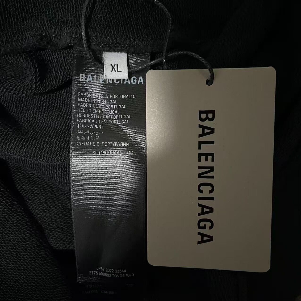 Balenciaga Balenciaga Black Logo Hoodie with Hood Size US XL / EU 56 / 4 - 4 Thumbnail