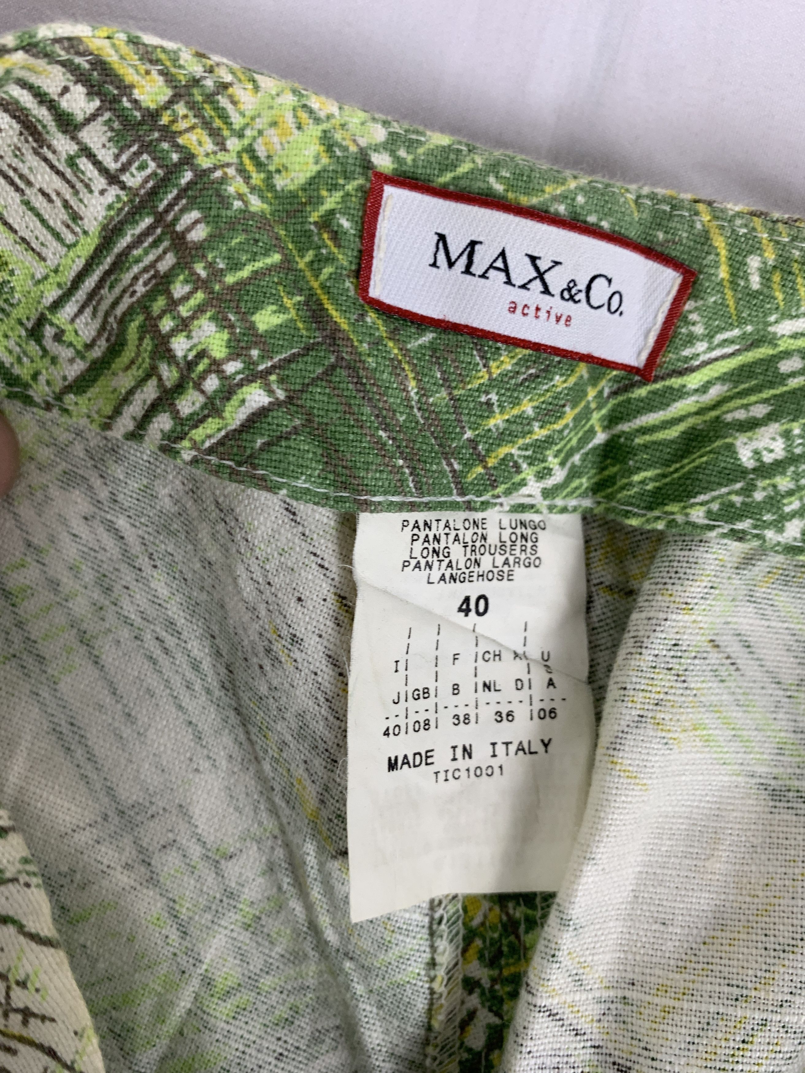 MAX&Co. Max&Co Italy Green Patterned Flared Pants (27) Size 27" / US 4 / IT 40 - 7 Thumbnail