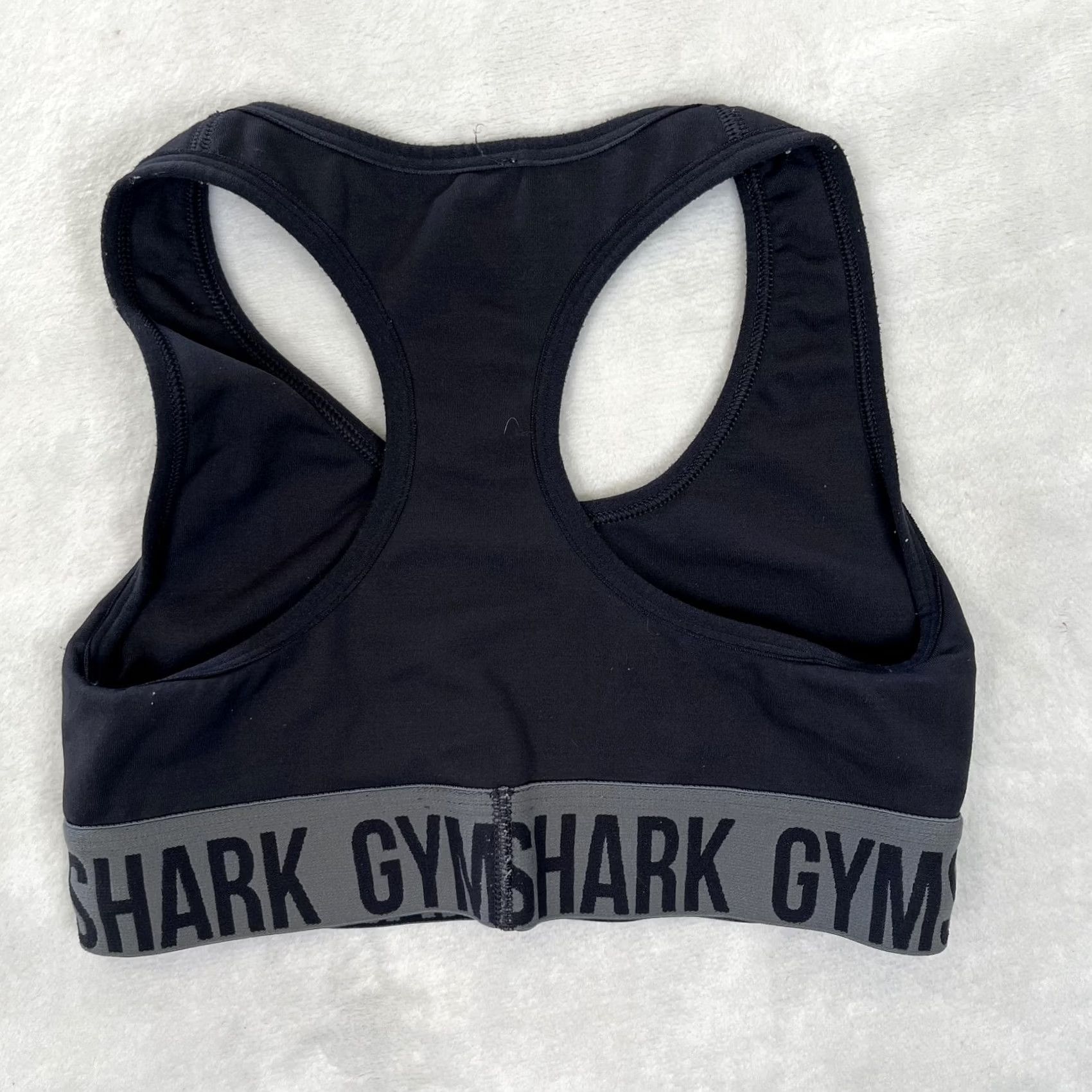 Gymshark Gymshark Sports Bra Womens XS Black Racerback Logo Elastic Band Athletic Size ONE SIZE - 5 Thumbnail