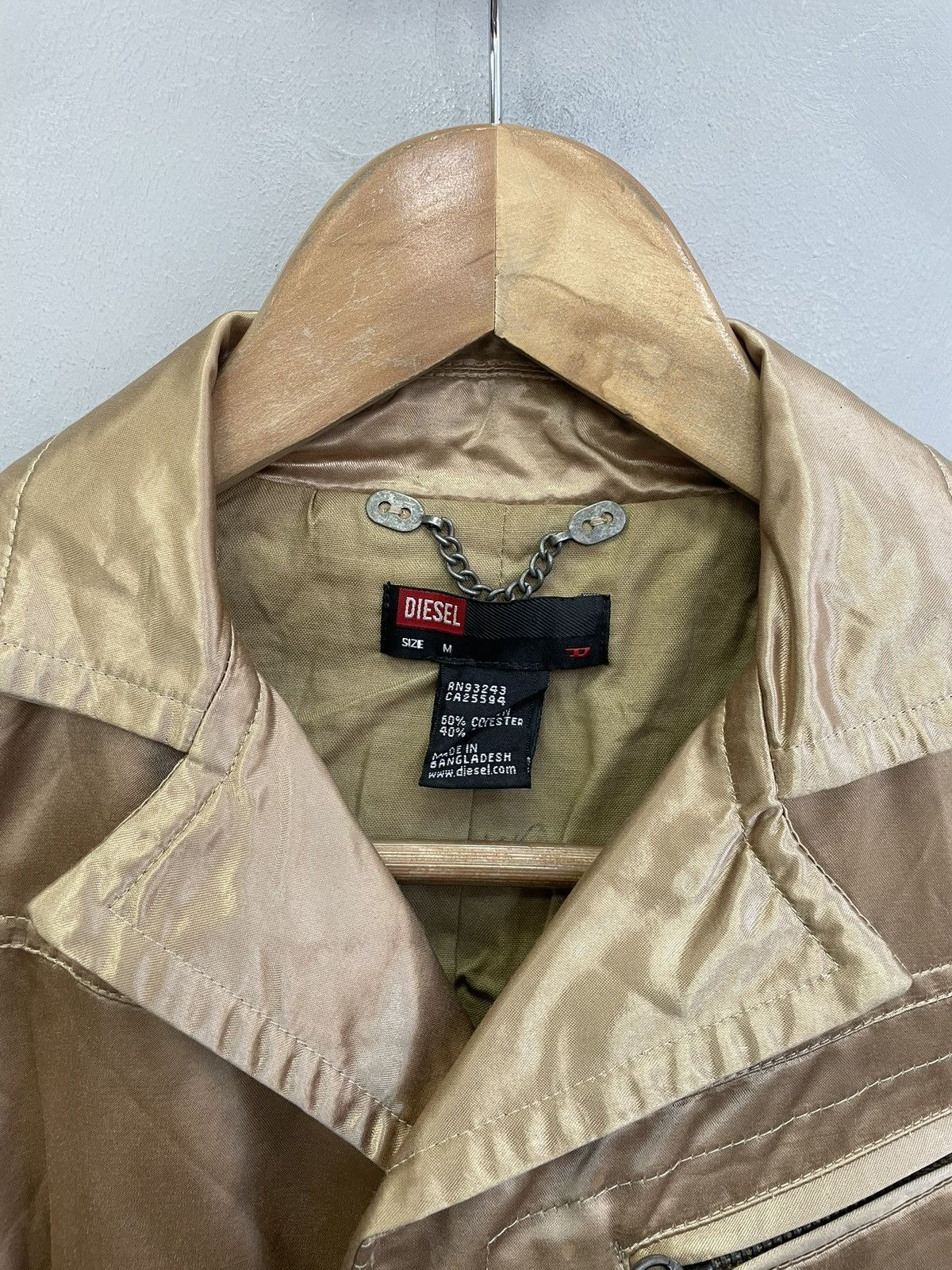 Diesel Diesel Gold Satin Moto Jacket Y2K Glamour Street Style Size M / US 6-8 / IT 42-44 - 6 Thumbnail