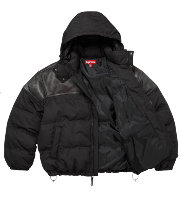 Supreme Supreme leather yoke puffer jacket - 25FW Size US XL / EU 56 / 4 - 2 Thumbnail