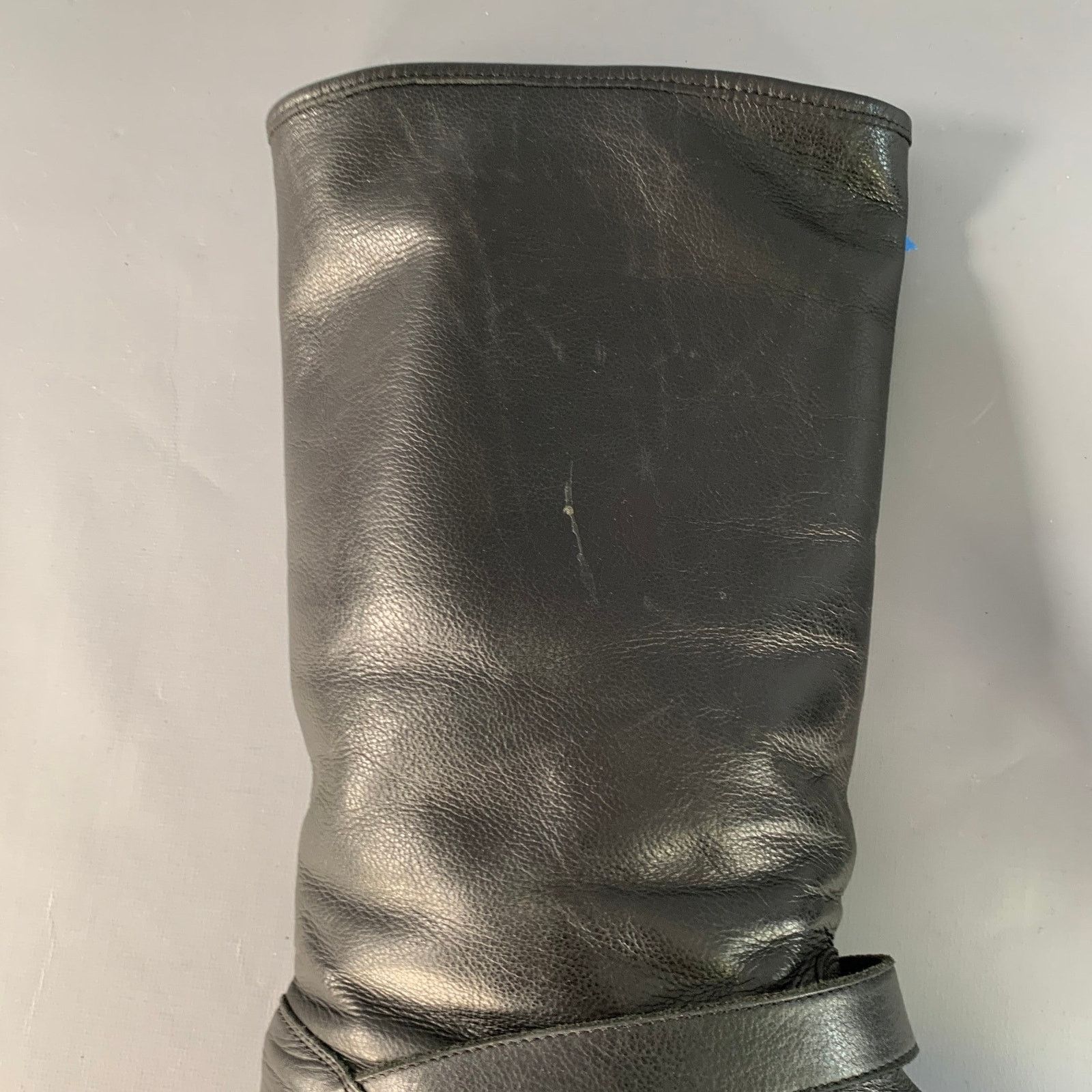 Fendi FENDI 9 Black Leather Shearling Lined Pull On Buckle Boots Size US 9 / EU 42 - 7 Thumbnail