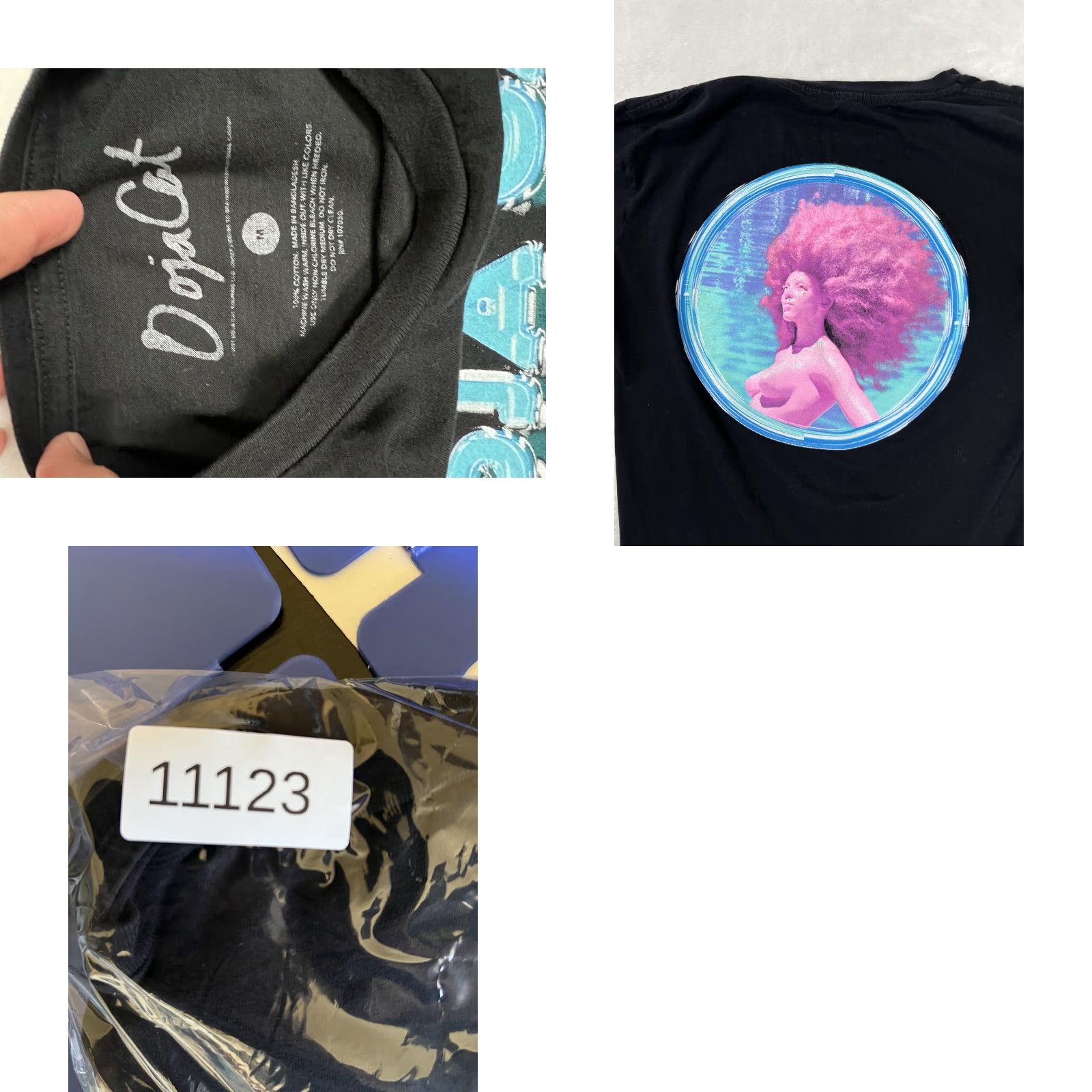 Vintage Doja Cat T-Shirt Women's Medium Black Portrait Graphic Album Art Music Tee Size M / US 6-8 / IT 42-44 - 8 Thumbnail