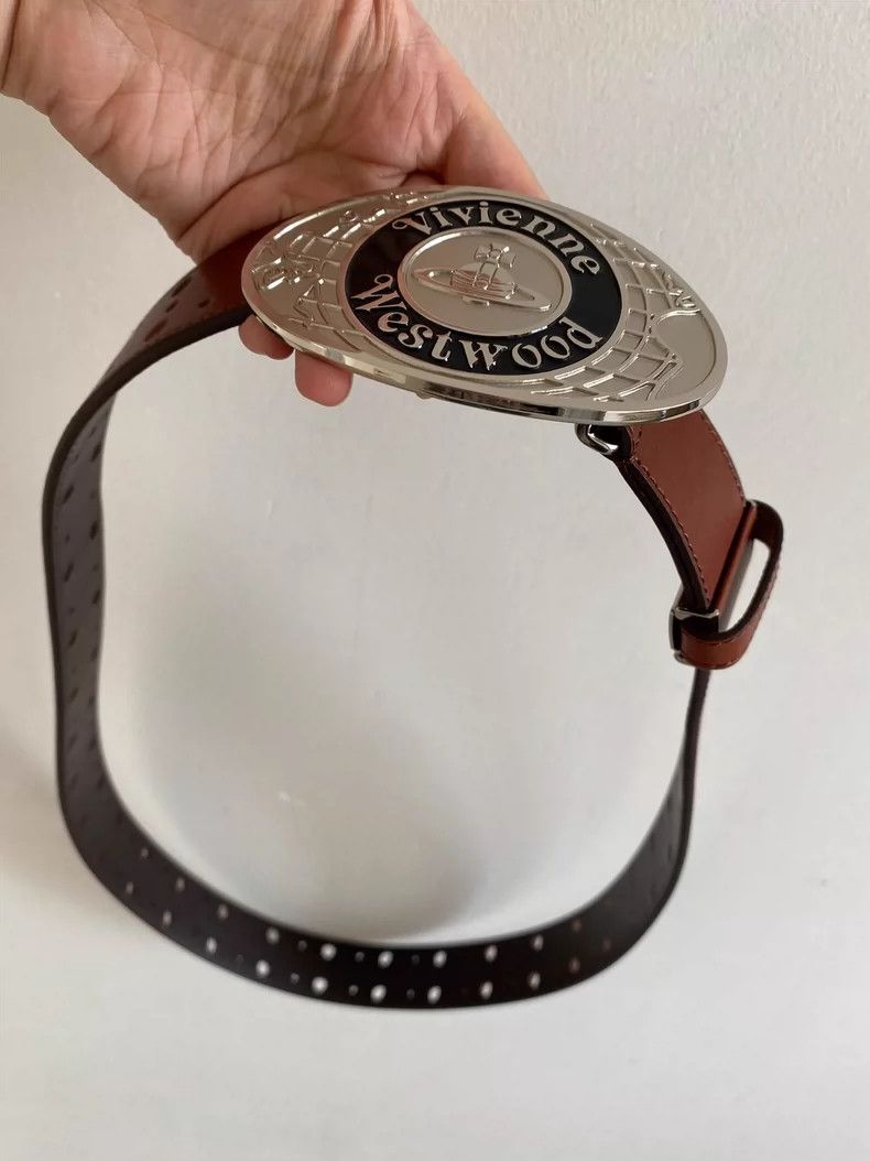 Vivienne Westwood Vivienne Westwood Carved Earth Belt Brown Leather Belt Size ONE SIZE - 3 Thumbnail