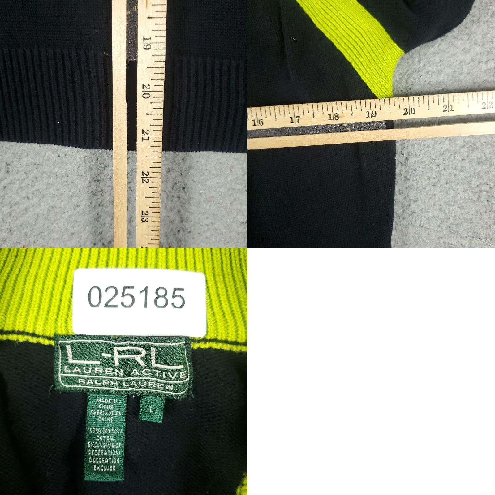 Ralph Lauren Lauren Ralph Lauren Sweater Full Zip Womens Large Black Solid Knit Mock Neck Long Sleeve Size L / US 10 / IT 46 - 8 Thumbnail