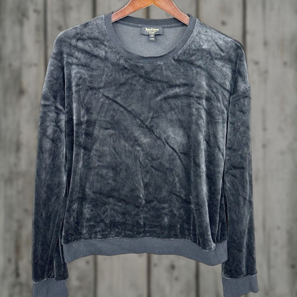 Juicy Couture VINTAGE Juicy Couture Sweatshirt Womens Medium Black Label Retro 90s Velour Quiet y2k Size M / US 6-8 / IT 42-44 - 1 Thumbnail