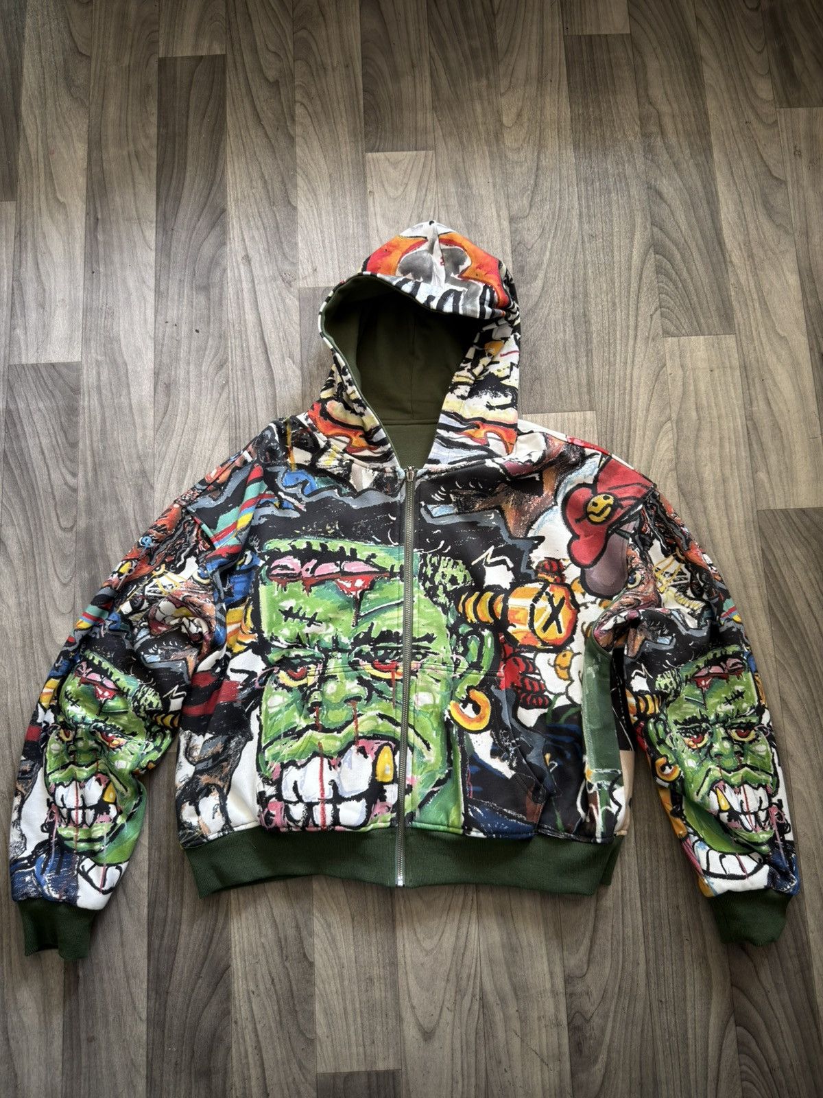 Plus One Clothing Vxmeee X Plus One Green Reversible Hoodie Size US M / EU 48-50 / 2 - 1 Thumbnail