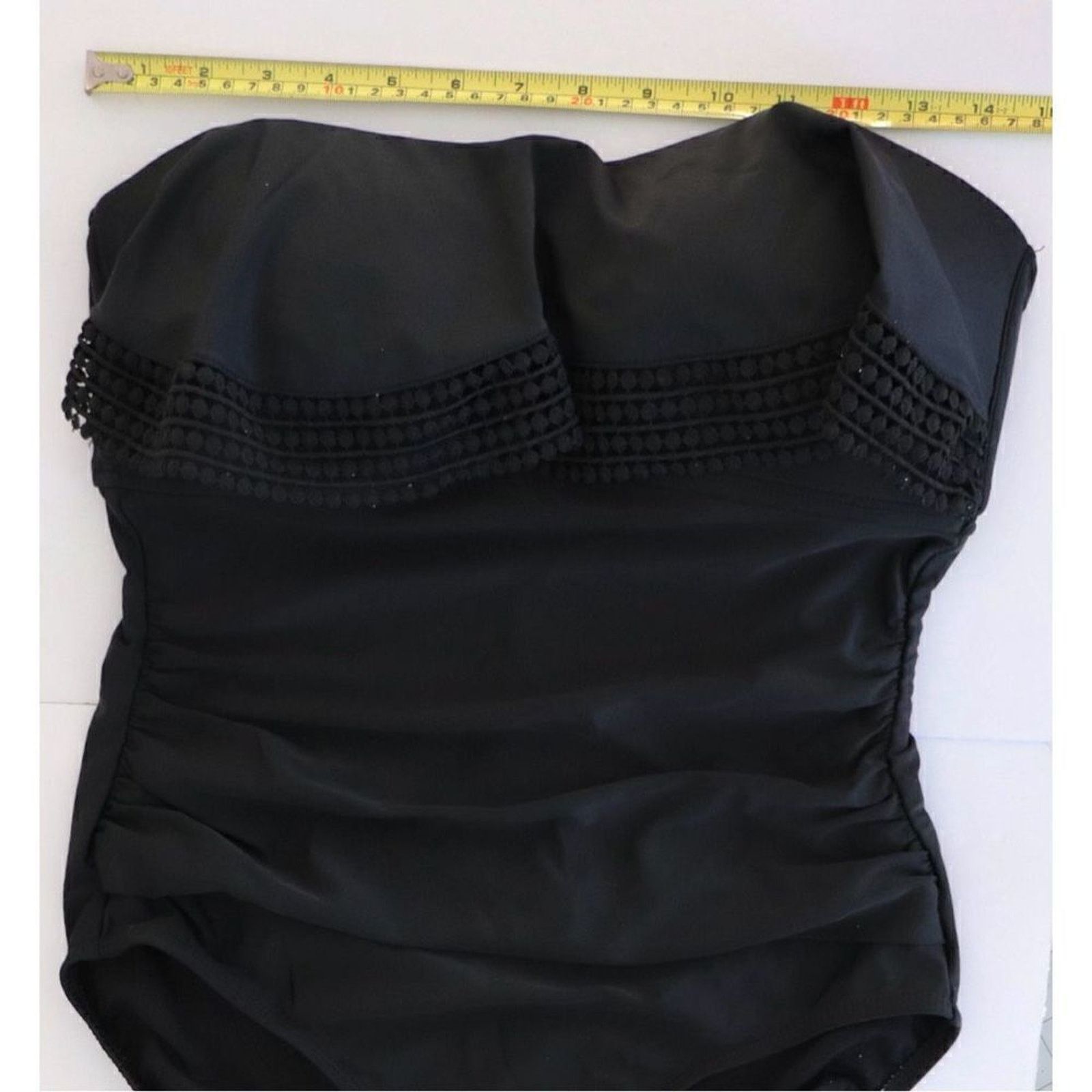 Other Kona Sol Black Crochet Ruffled 1pc Swimsuit MEDIUM Vacation Size M / US 6-8 / IT 42-44 - 7 Thumbnail