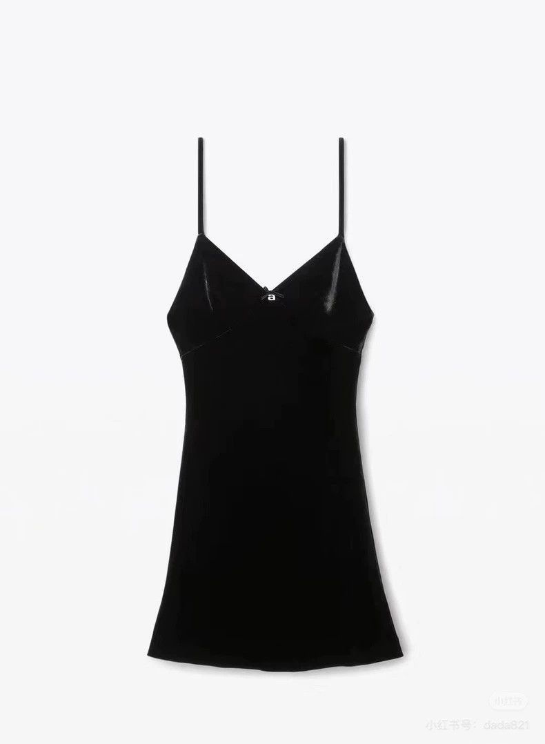 Alexander Wang Alexander Wang Velvet Diamond Buckle Dress- Size S / US 4 / IT 40 - 1 Thumbnail