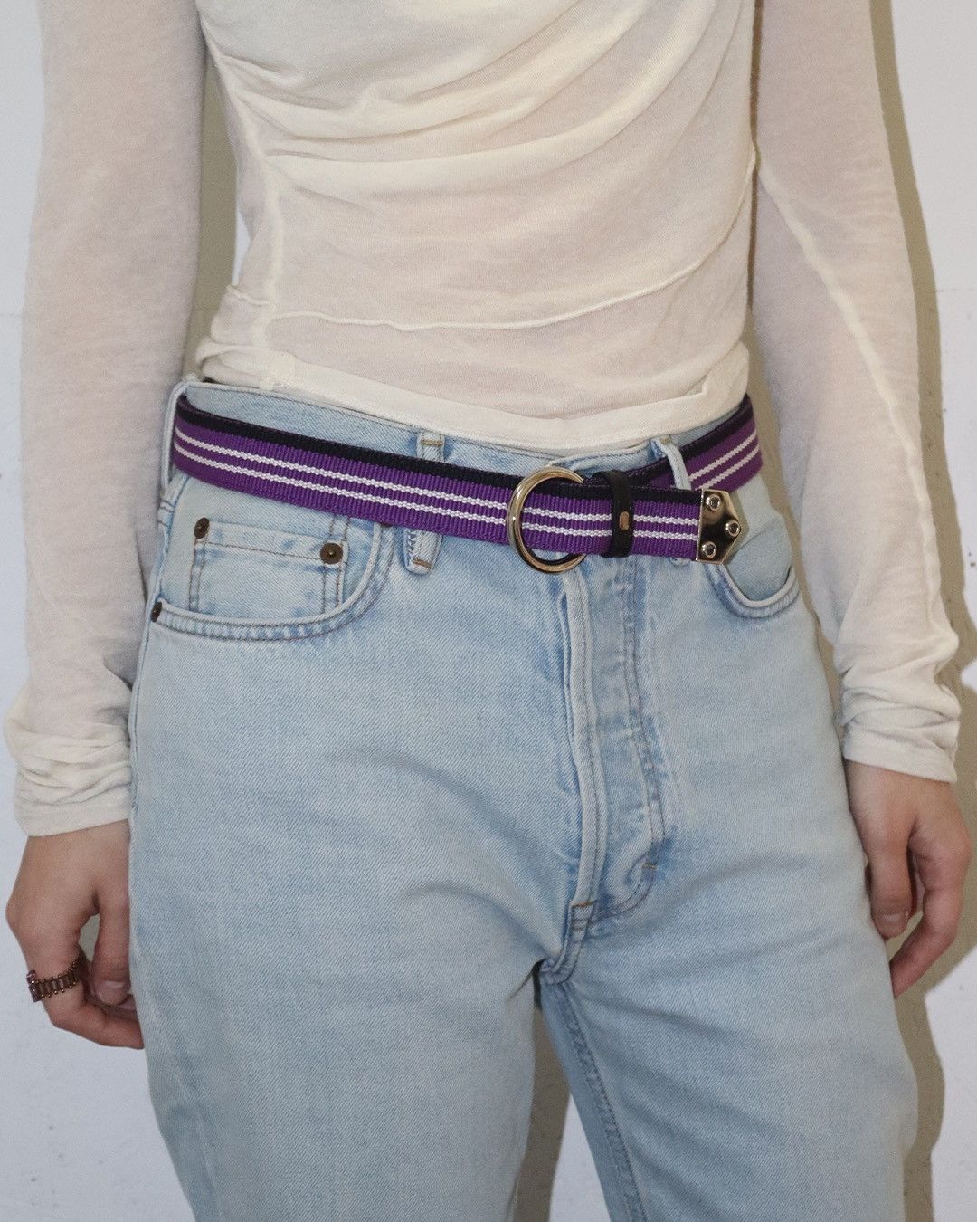 Balenciaga Balenciaga by Nicolas Ghesquiére AW07 Purple Canvas Belt Size ONE SIZE - 5 Thumbnail