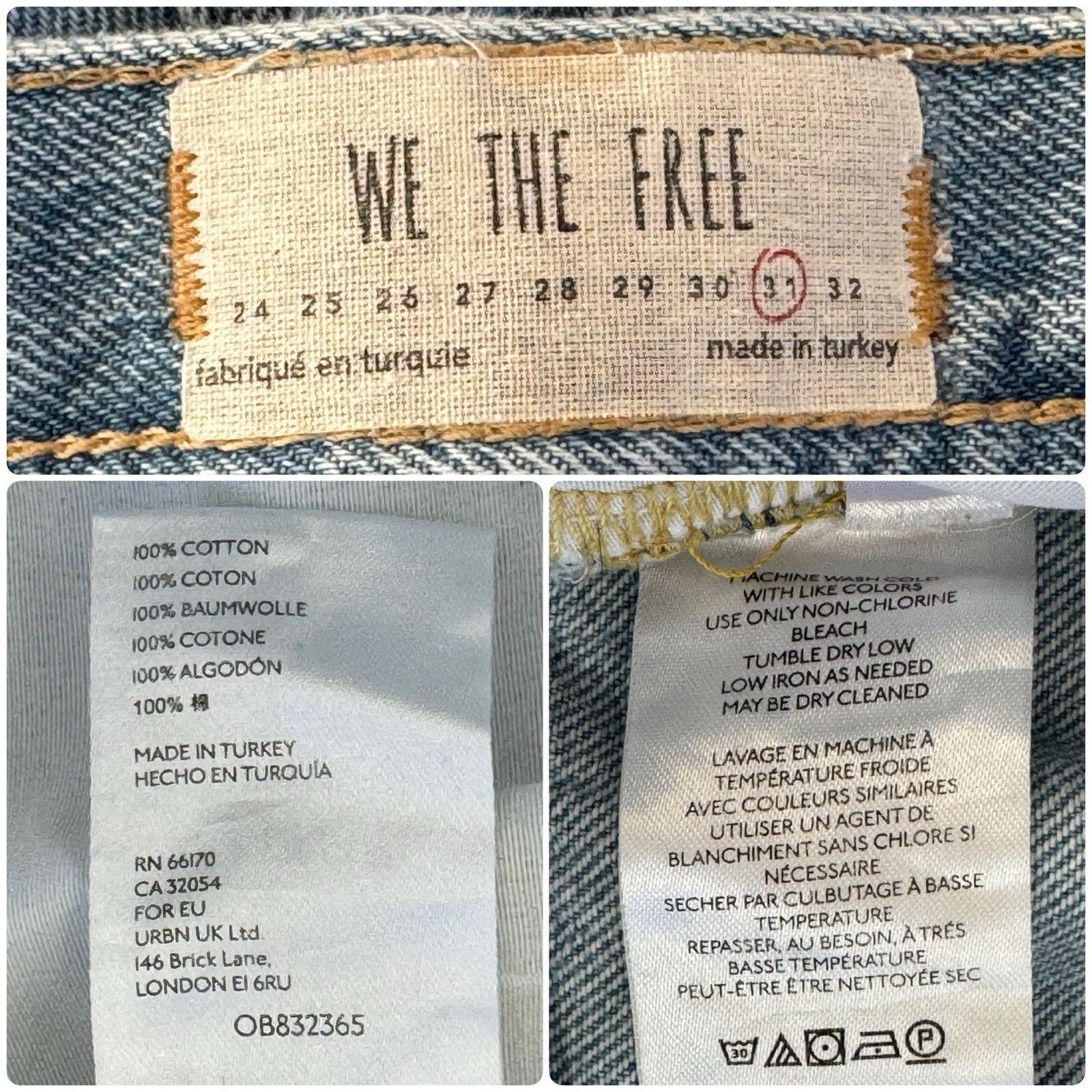 Free People FREE PEOPLE Maggie Mid Rise Straight Leg Jeans Distressed 31 Size 31" - 8 Thumbnail