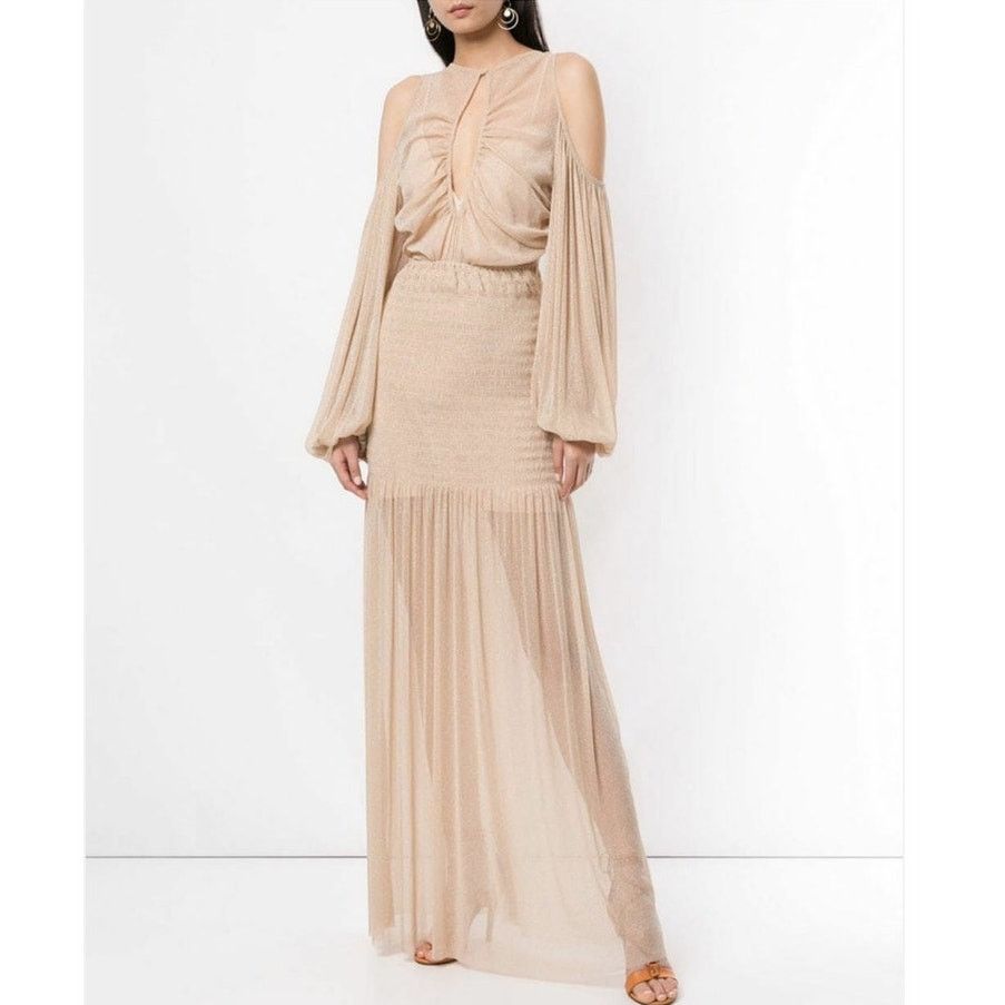 Alice McCall Alice McCall Spell Gown Maxi Dress nude metallic mesh Size 4 Size S / US 4 / IT 40 - 13 Thumbnail