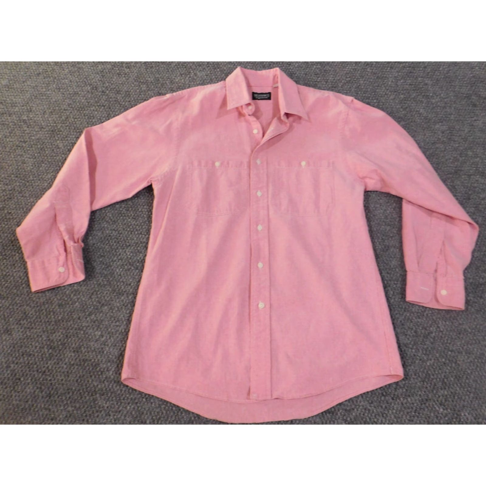 Vintage J. Peterman Shirt Mens Small Pink Classic Button-Up Casual Long Sleeve Cotton Woven Collared Button-Down Pocketed Slimming Vintage No N/A Size US S / EU 44-46 / 1 - 4 Thumbnail
