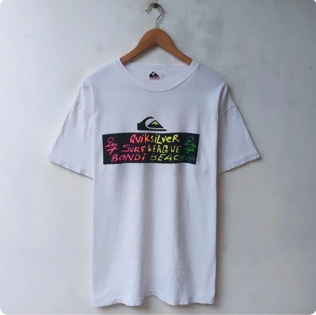 Quiksilver Vtg 90s QUIKSILVER Surf Beach Tshirt Size US M / EU 48-50 / 2 - 1 Thumbnail