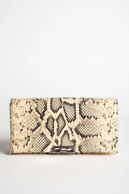 Jil Sander o1loc1c0426 Size:OS/Snake-Effect Shoulder Bag in Beige/Black Size ONE SIZE - 2 Thumbnail