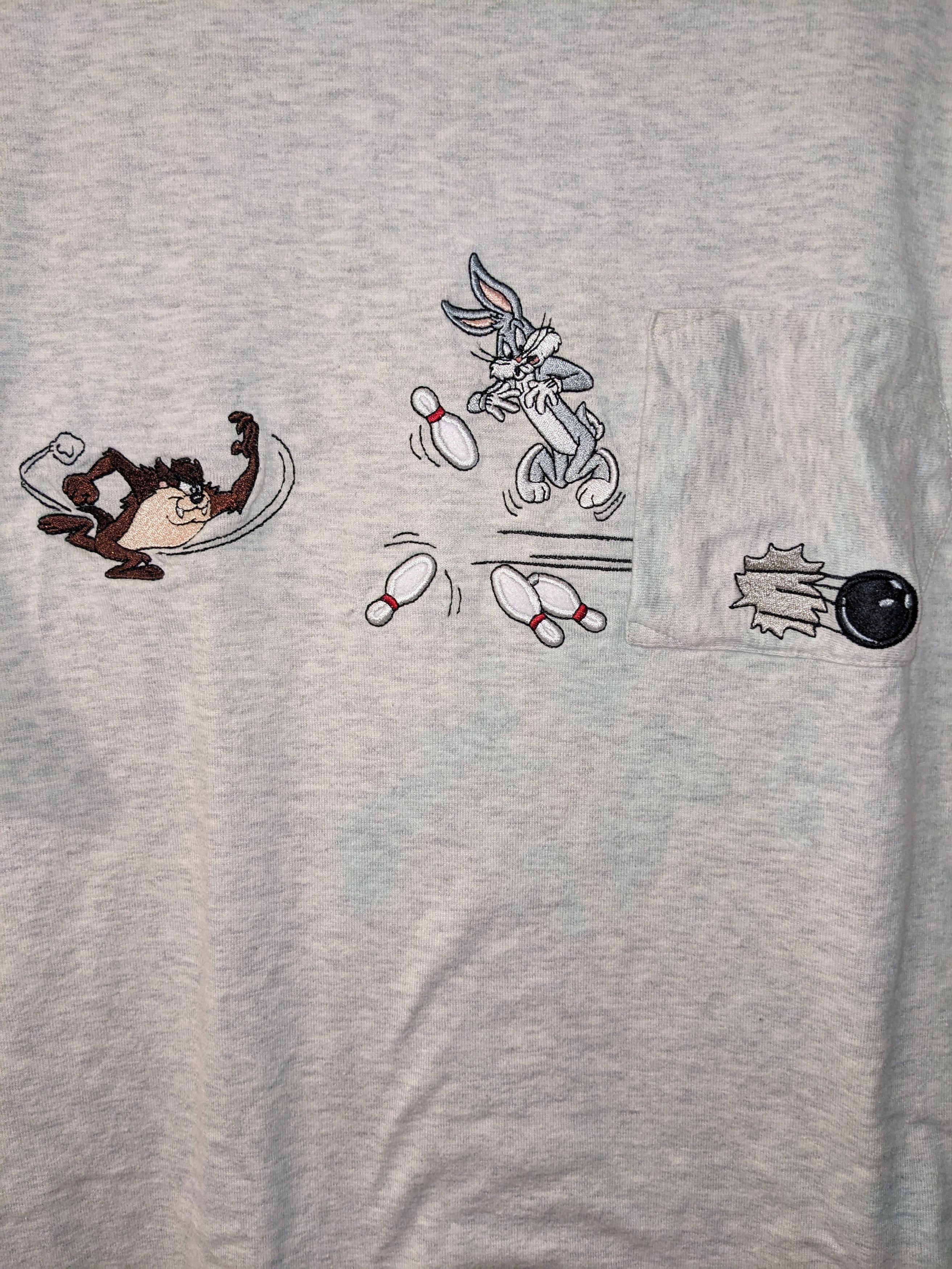 Cartoon Network × Vintage Vintage 90s Looney Tunes Taz Bugs Bunny Bowling T-Shirt Size US XL / EU 56 / 4 - 2 Thumbnail
