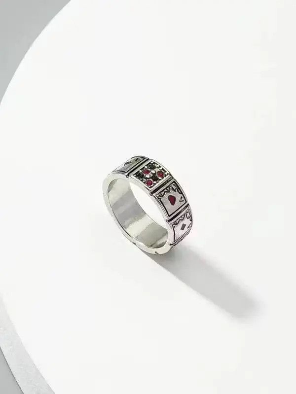 Jewelry Retro Punk Gothic Silver Ring Size ONE SIZE - 3 Thumbnail