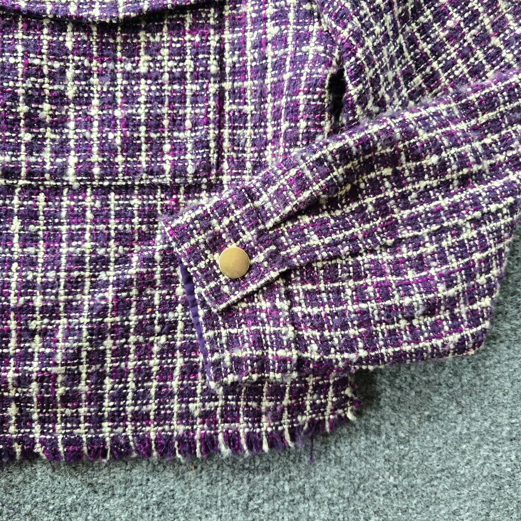 House of Harlow VINTAGE House Of Harlow Jacket Womens Size Medium Purple Tweed Capsule Career Academia Size M / US 6-8 / IT 42-44 - 3 Thumbnail