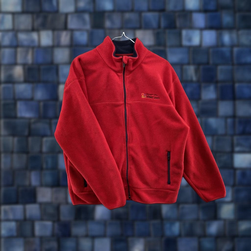 Vintage VINTAGE Microsoft Visio 2003 Program Promo Fleece Jacket Mens Size Large Size US L / EU 52-54 / 3 - 1 Thumbnail