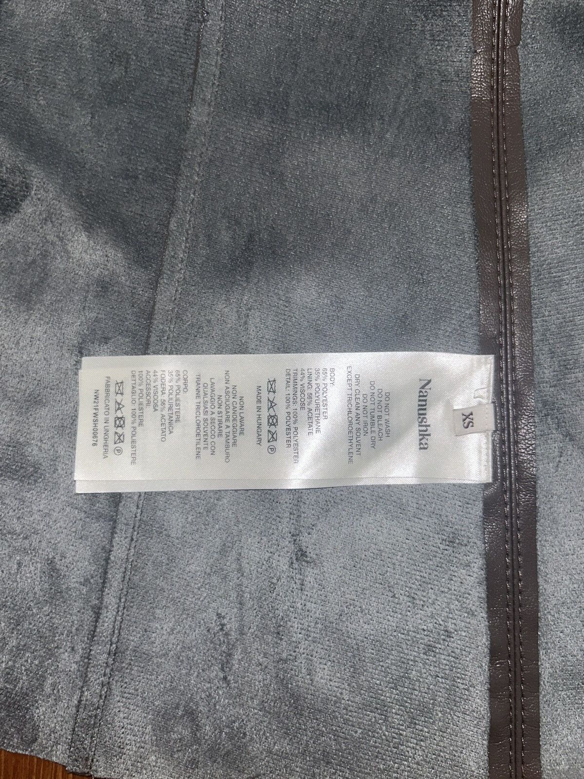 Designer × Nanushka × Vintage Nanushka brown leather dagger collar button up top Size US XS / EU 42 / 0 - 5 Thumbnail