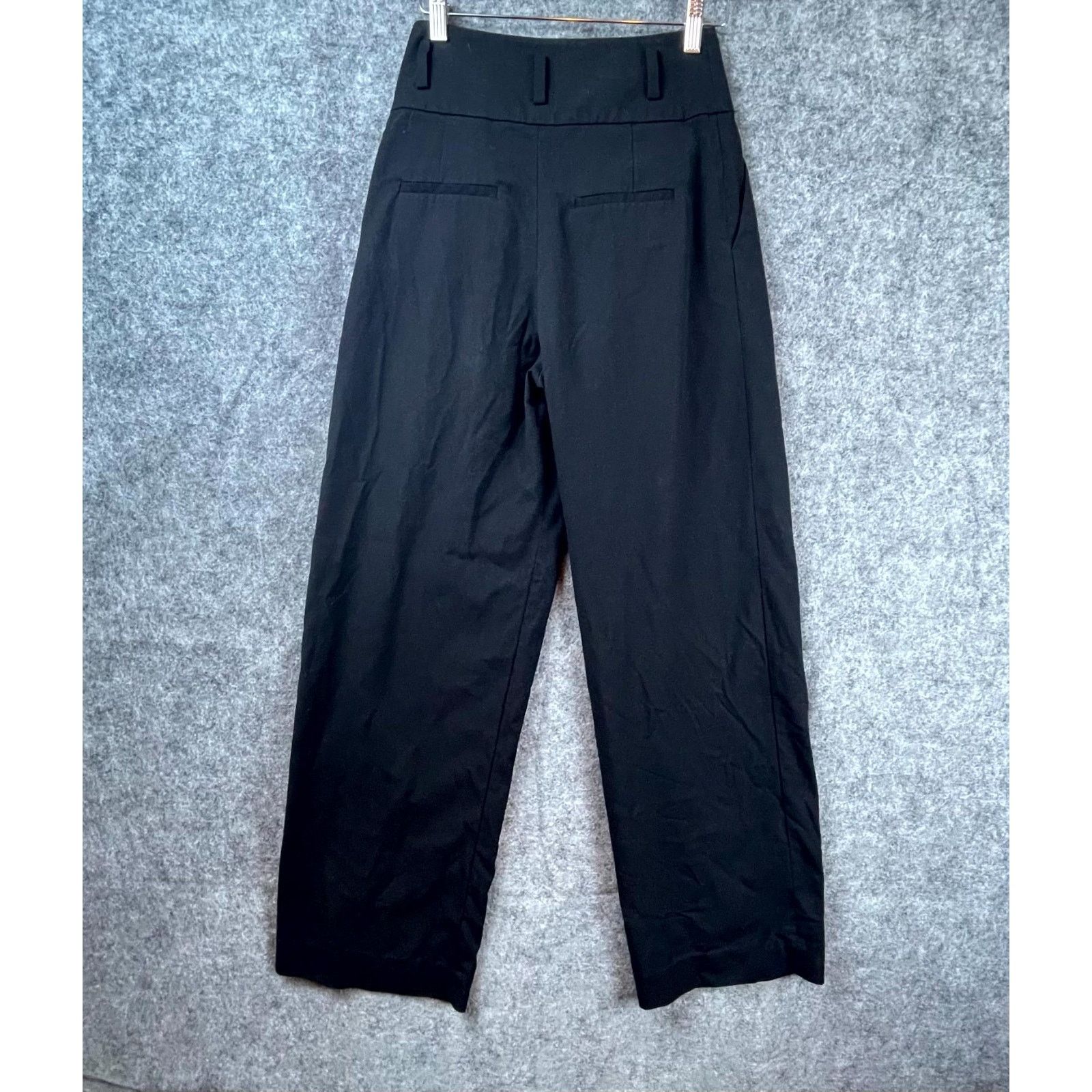 & Other Stories & Other Stories Pants Womens 2 Black High Rise Pleated Wide Size 26" / US 2 / IT 38 - 2 Thumbnail