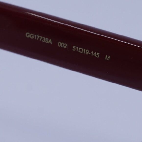 Gucci Gucci GG1773SA 002 Sunglasses Burgundy Cay Eye Frame Size ONE SIZE - 9 Thumbnail