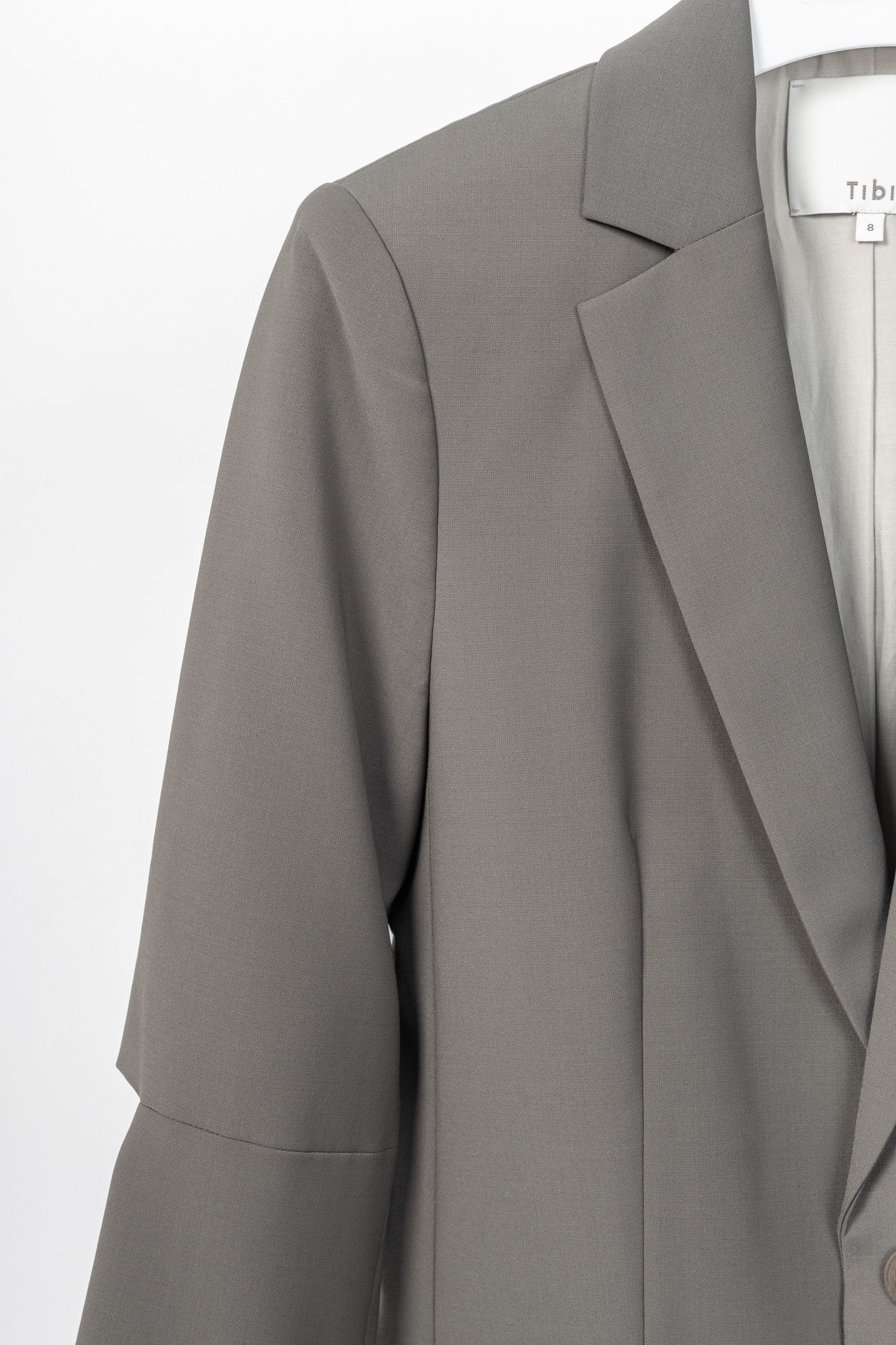 Tibi Tibi Marlon Dark Stone Tropical-Wool Cutout-Sleeve Blazer Size M / US 6-8 / IT 42-44 - 5 Thumbnail