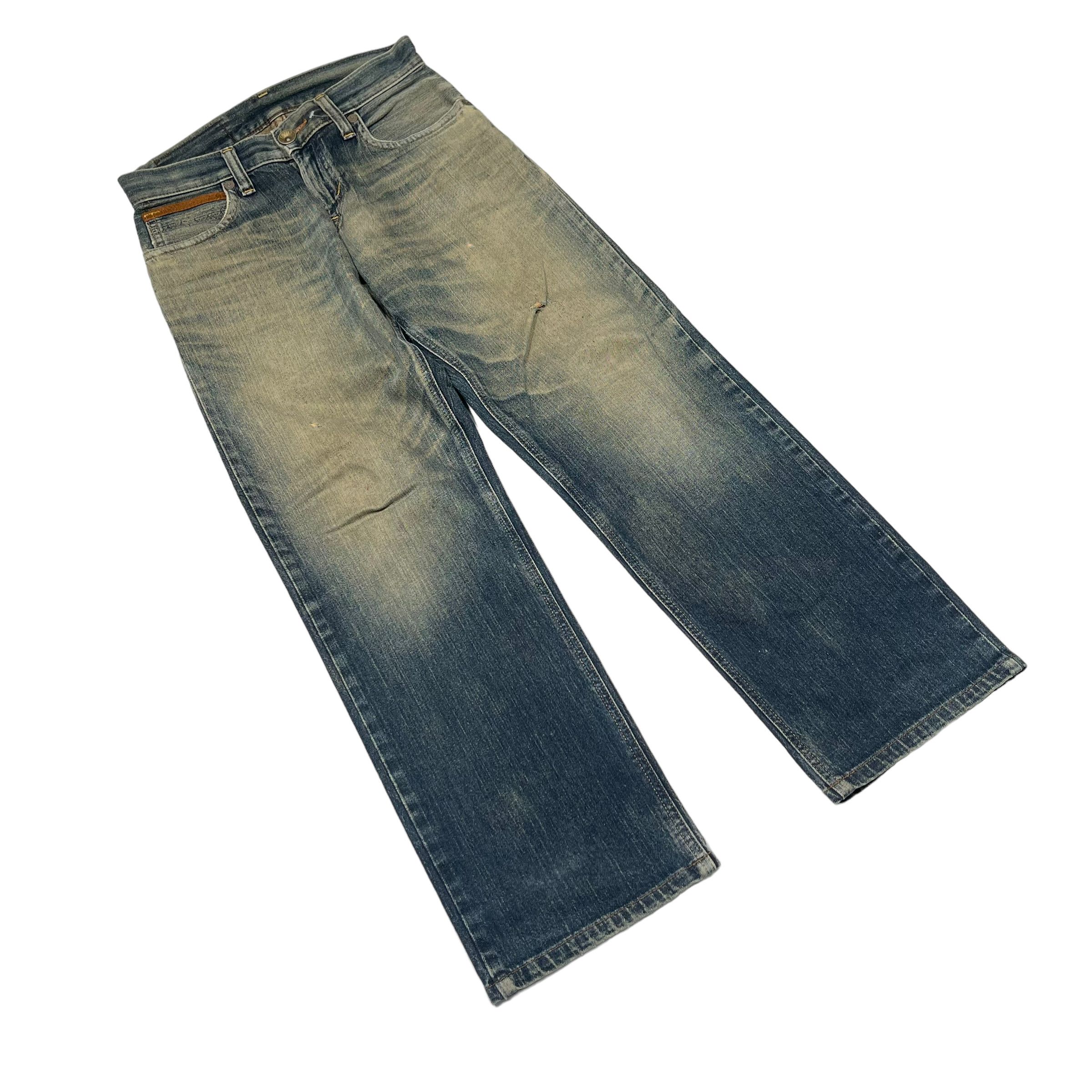 Edwin × If Six Was Nine × Vintage Vintage 1990s Edwin Washed Leather Denim Jeans Size US 28 / EU 44 - 4 Thumbnail
