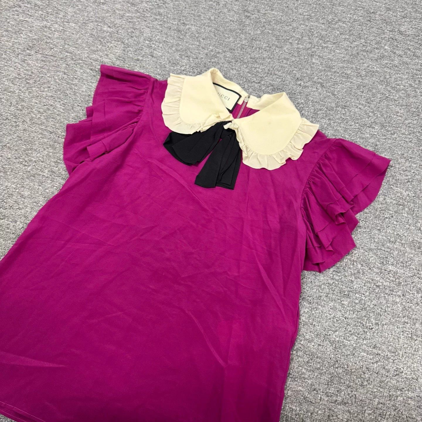 Gucci Gucci ruffled collar butterfly tie short-sleeve top Size S / US 4 / IT 40 - 3 Thumbnail