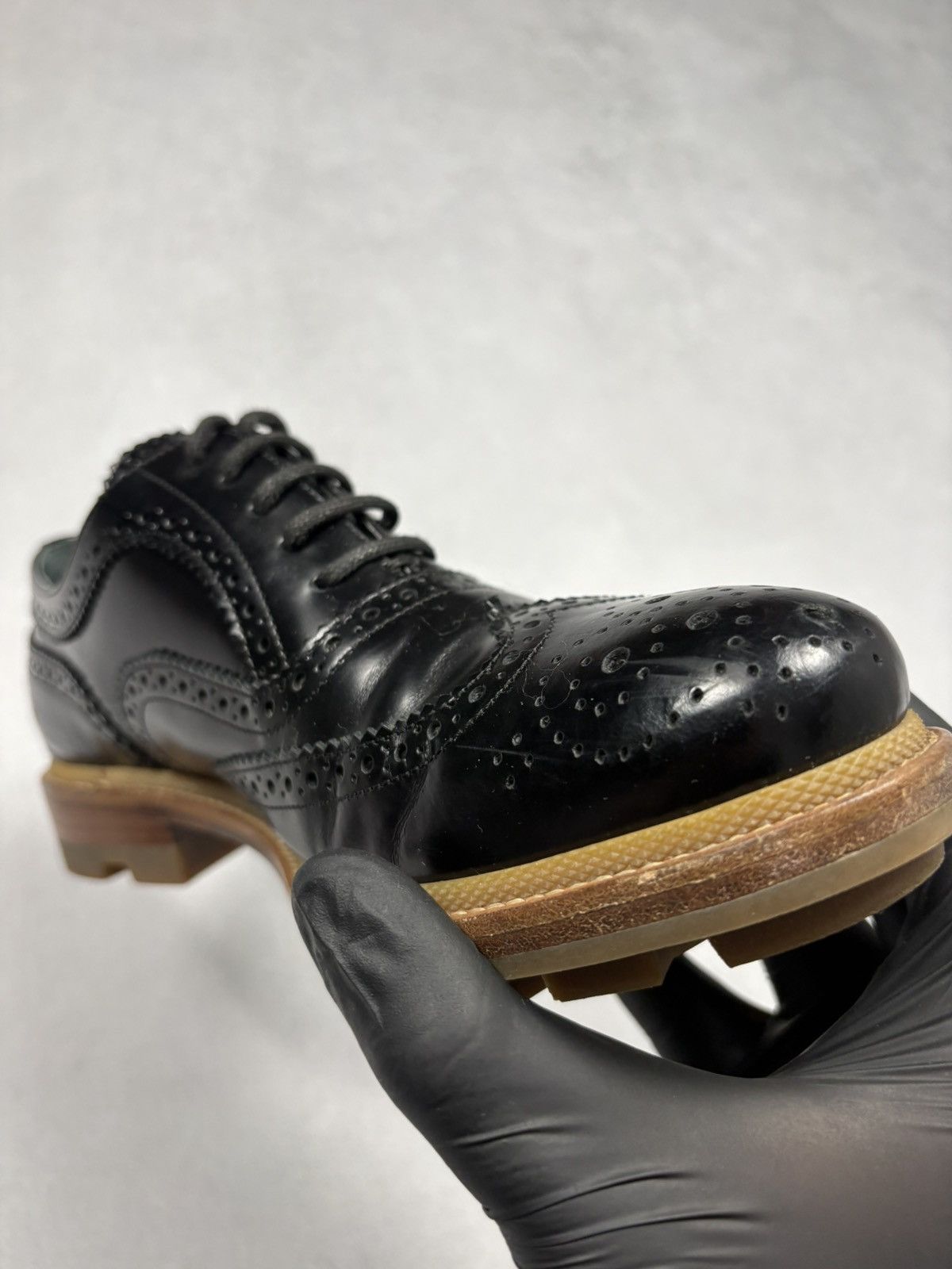 Jil Sander Jil Sander Black Leather Brogue Lug Sole Shoes Size 39 Rare Size US 6 / EU 39 - 10 Thumbnail