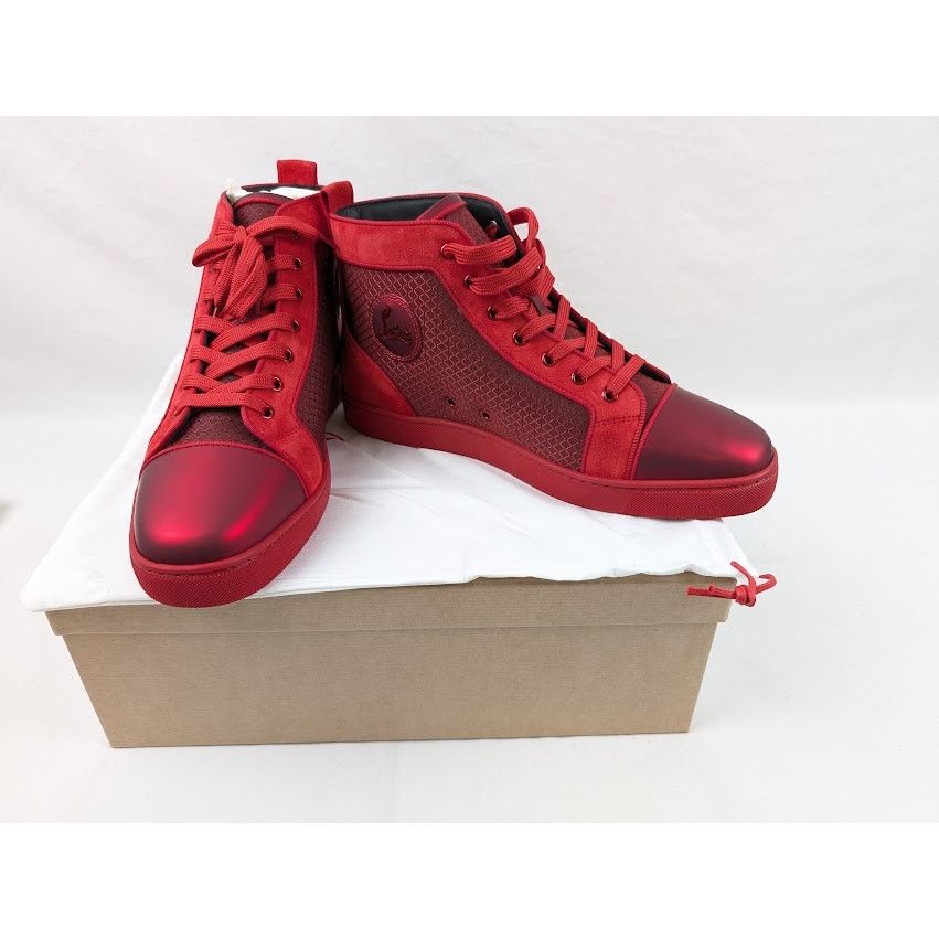 Christian Louboutin o1rshd1 Louis Orlato Flat Hi-Top Sneakers in Loubi Size US 12 / EU 45 - 12 Thumbnail