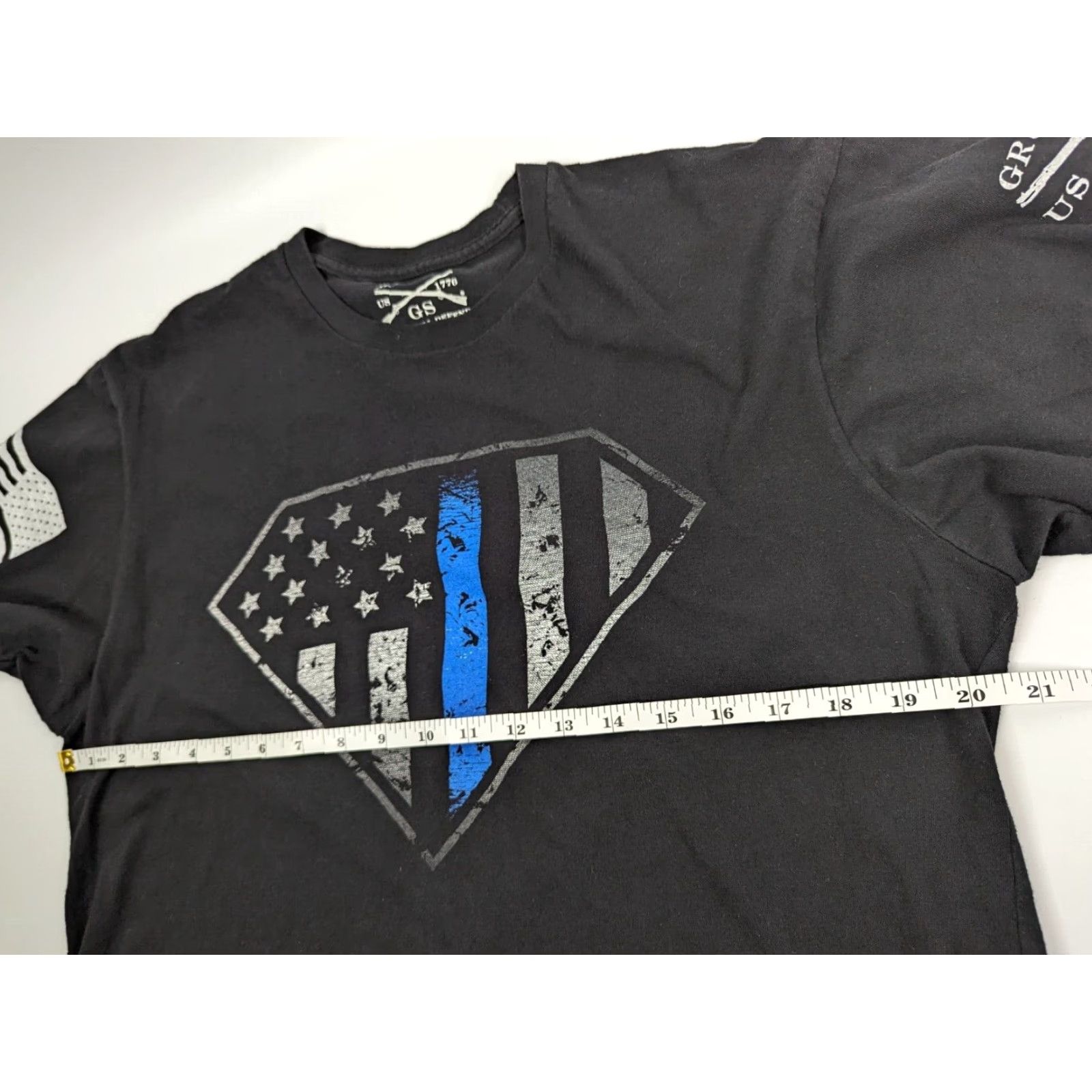 Vintage Grunt Style American Flag Superman Blue Lives Matter Graphic Tee Shirt Womens XL Size XL / US 12-14 / IT 48-50 - 5 Thumbnail
