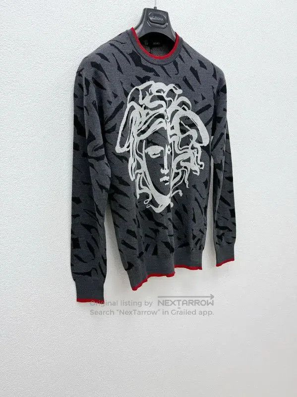Versace Versace Gray Wool Men's Sweater . Size US M / EU 48-50 / 2 - 2 Thumbnail