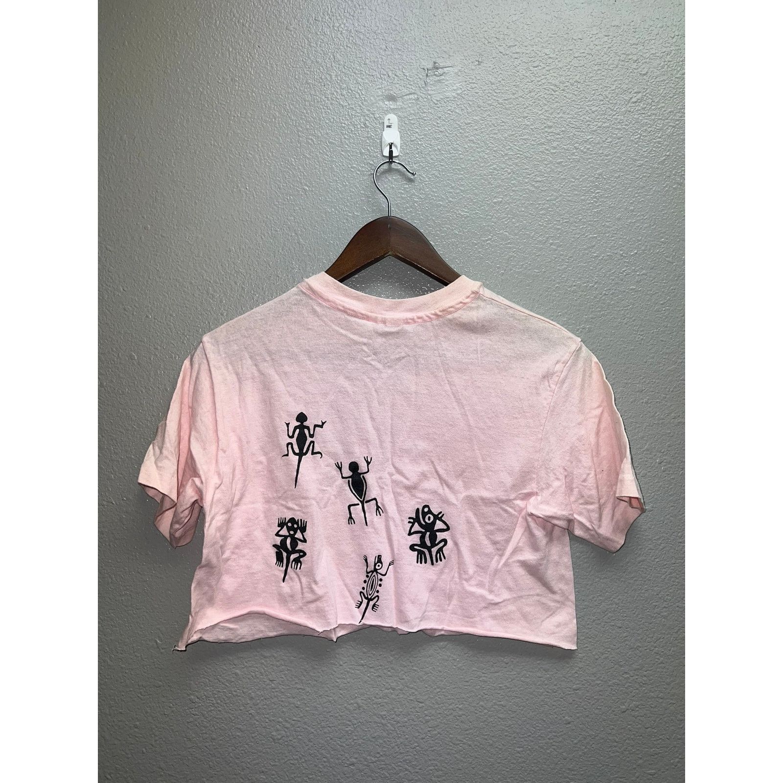 Vintage Womens Vintage Pink Crop Top Los Ninos Aboriginal Shirt Tee Size M / US 6-8 / IT 42-44 - 5 Thumbnail