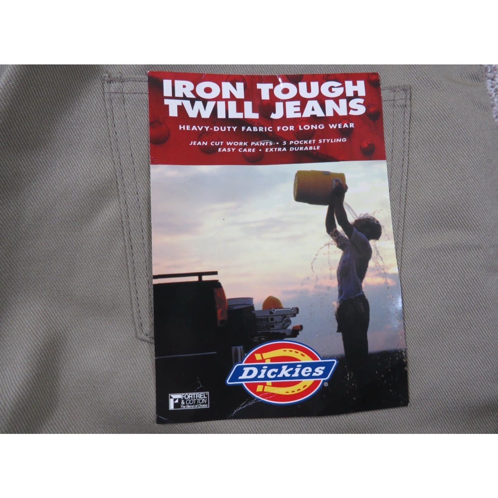 Dickies Dickies Men’s Twill Pants Khaki Straight 35X31 Work Flat Front Regular Waist Beige Cotton Polyester Size US 35 - 6 Thumbnail