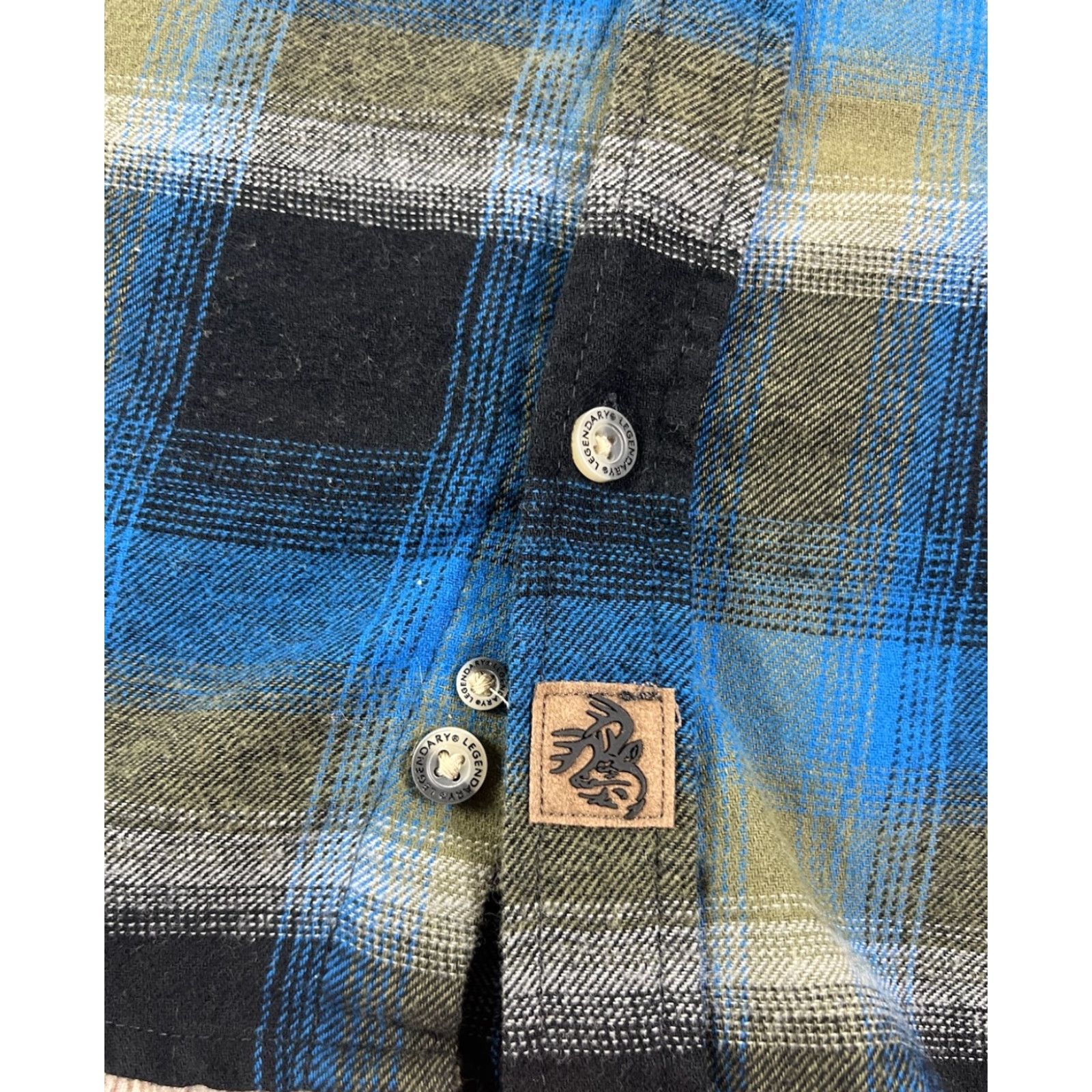 Vintage VINTAGE Legendary Whitetails The Original Buck Camp Plaid Blue Flannel Shirt Mens Large Size US L / EU 52-54 / 3 - 2 Thumbnail