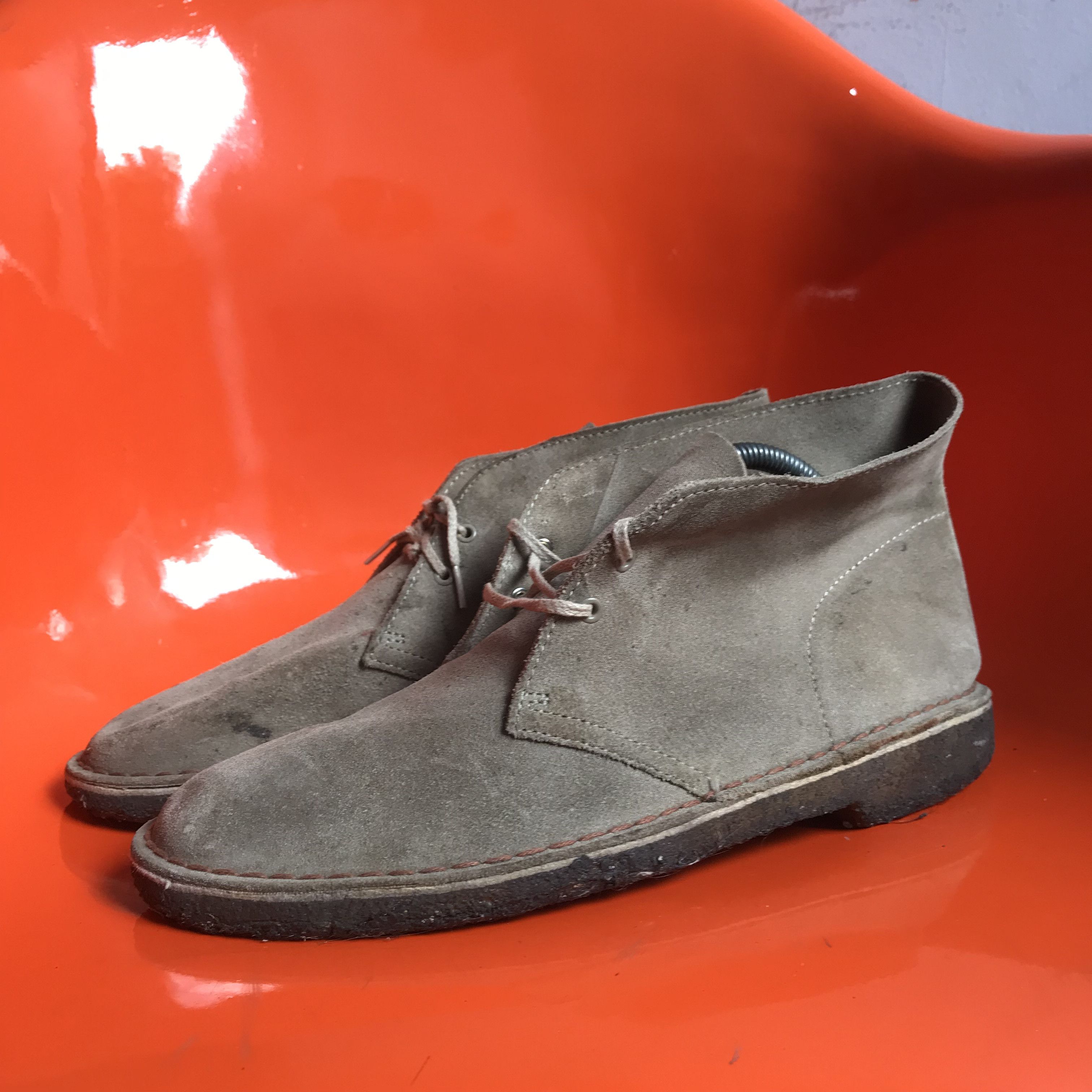 Clarks Dessert Boots Grey Stone Wash Size 8uk 42 eur
