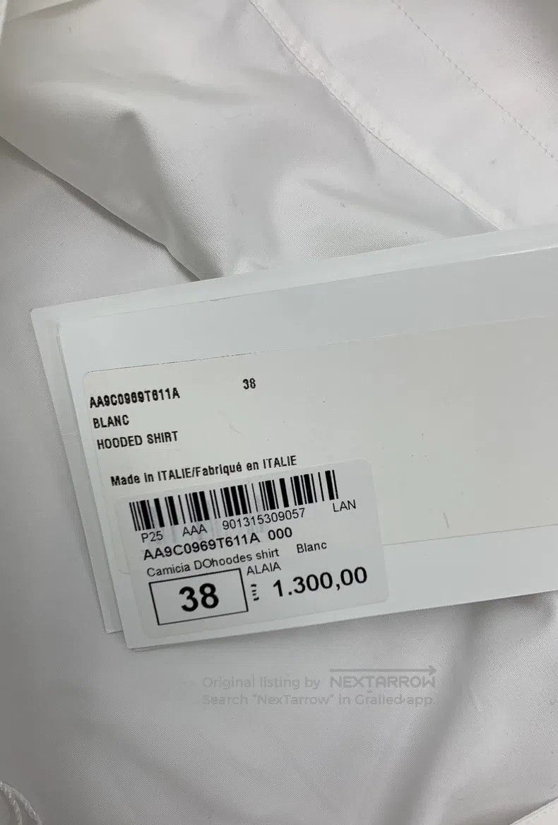 Alaia Alaia Solid Color Hooded Long Sleeve Shirt, White Size XS / US 0-2 / IT 36-38 - 5 Thumbnail